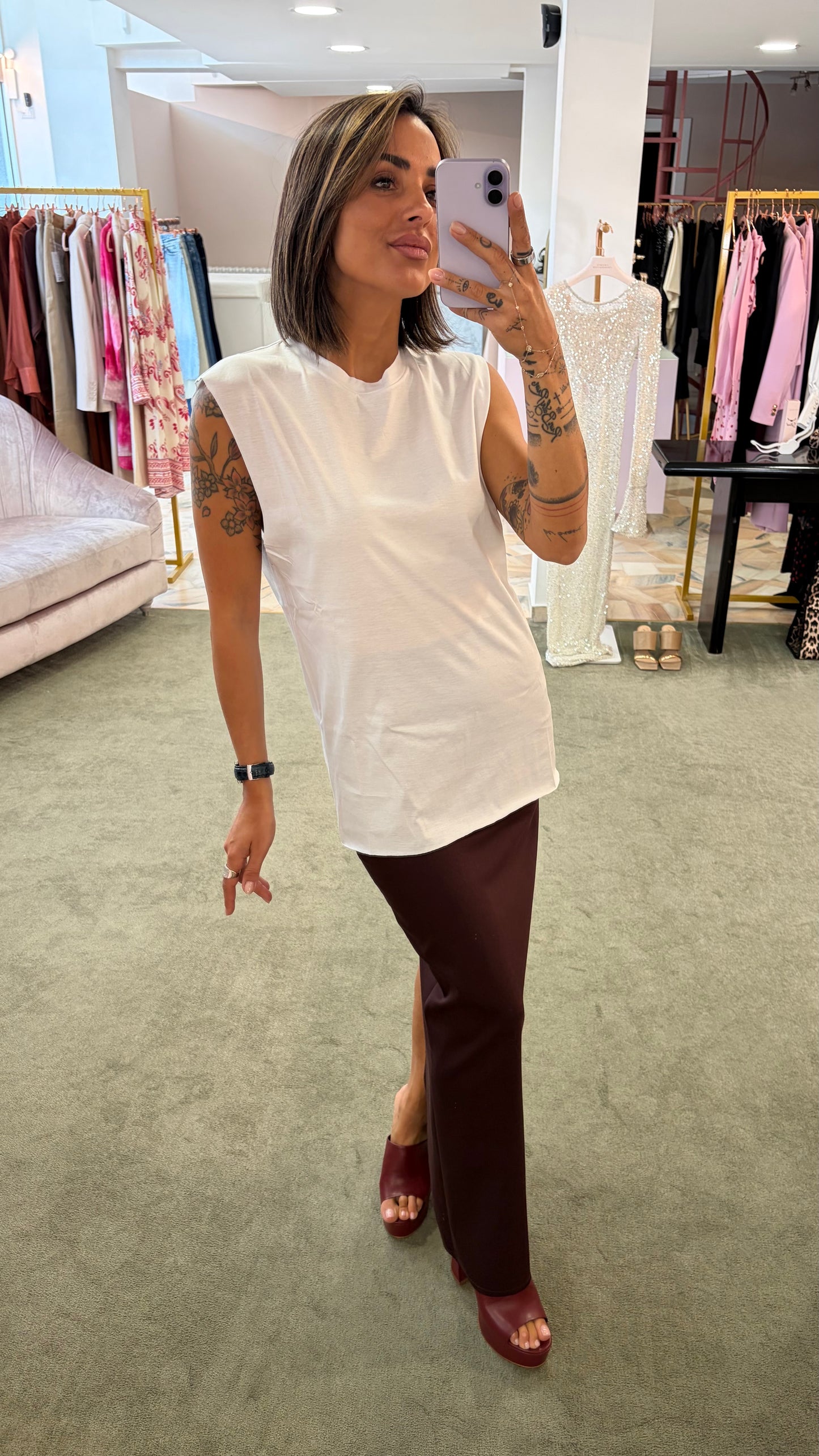 Canotta bianca over taglio vivo Marsem