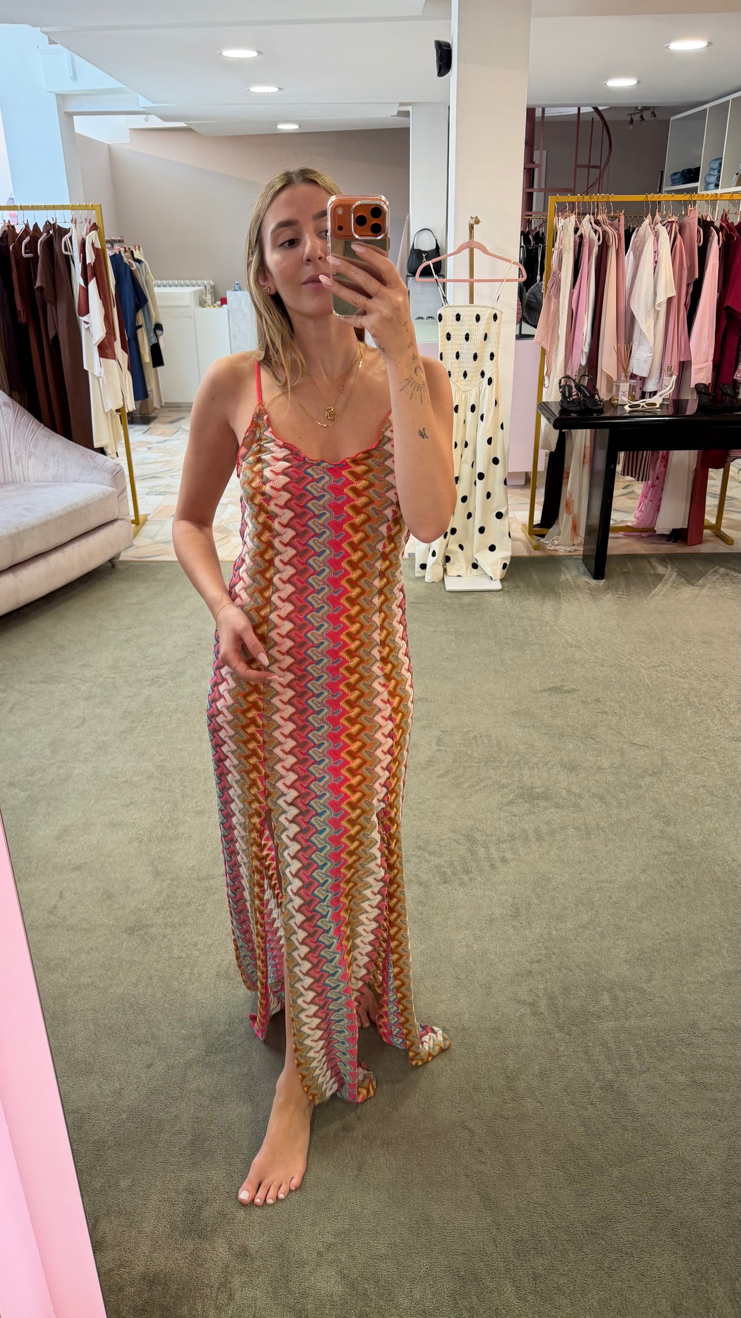 Abito corallo multicolor missoni vibes Cotazur