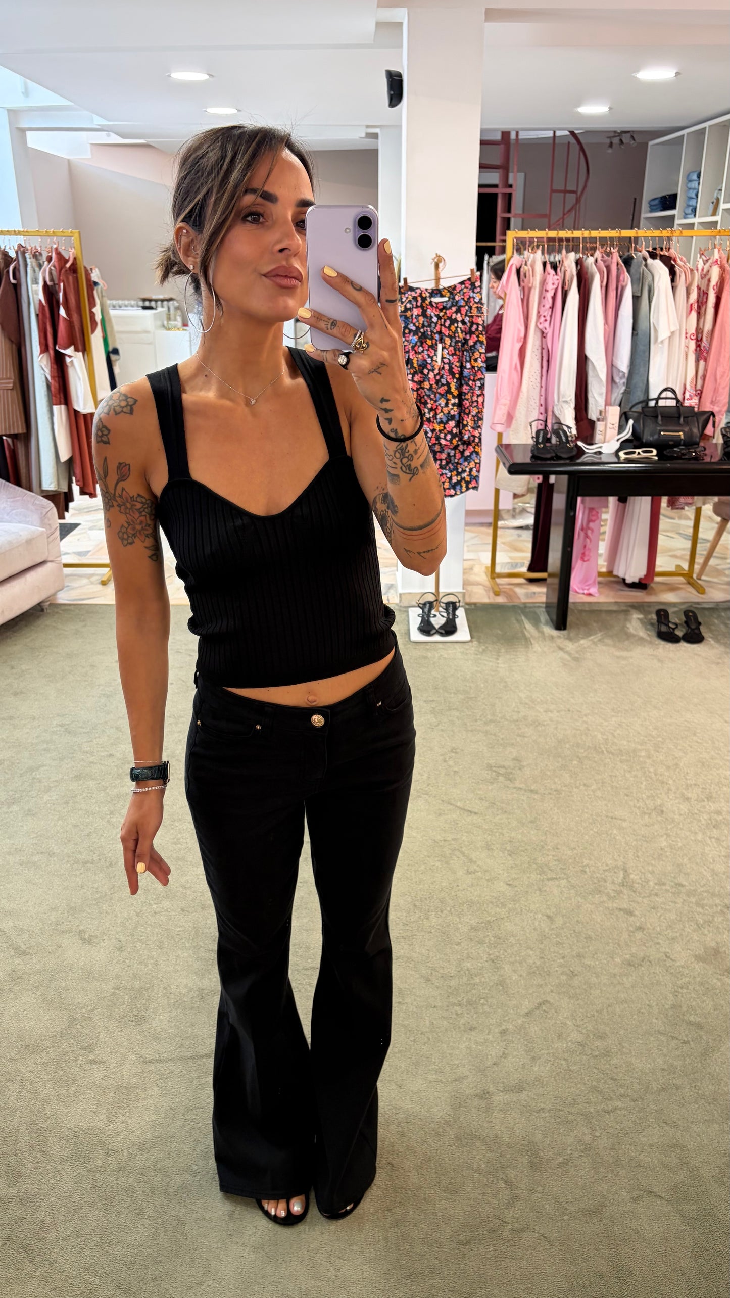 Jeans a zampa nero elasticizzato fr pe26