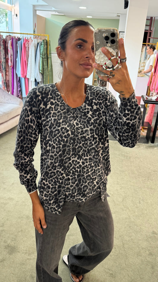Cardigan leopardato grigio sy