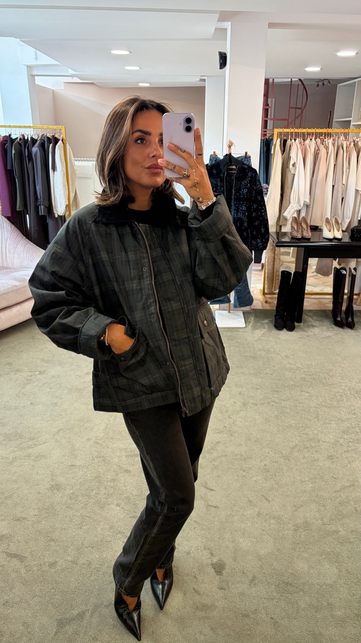Trench corto cerato check jx