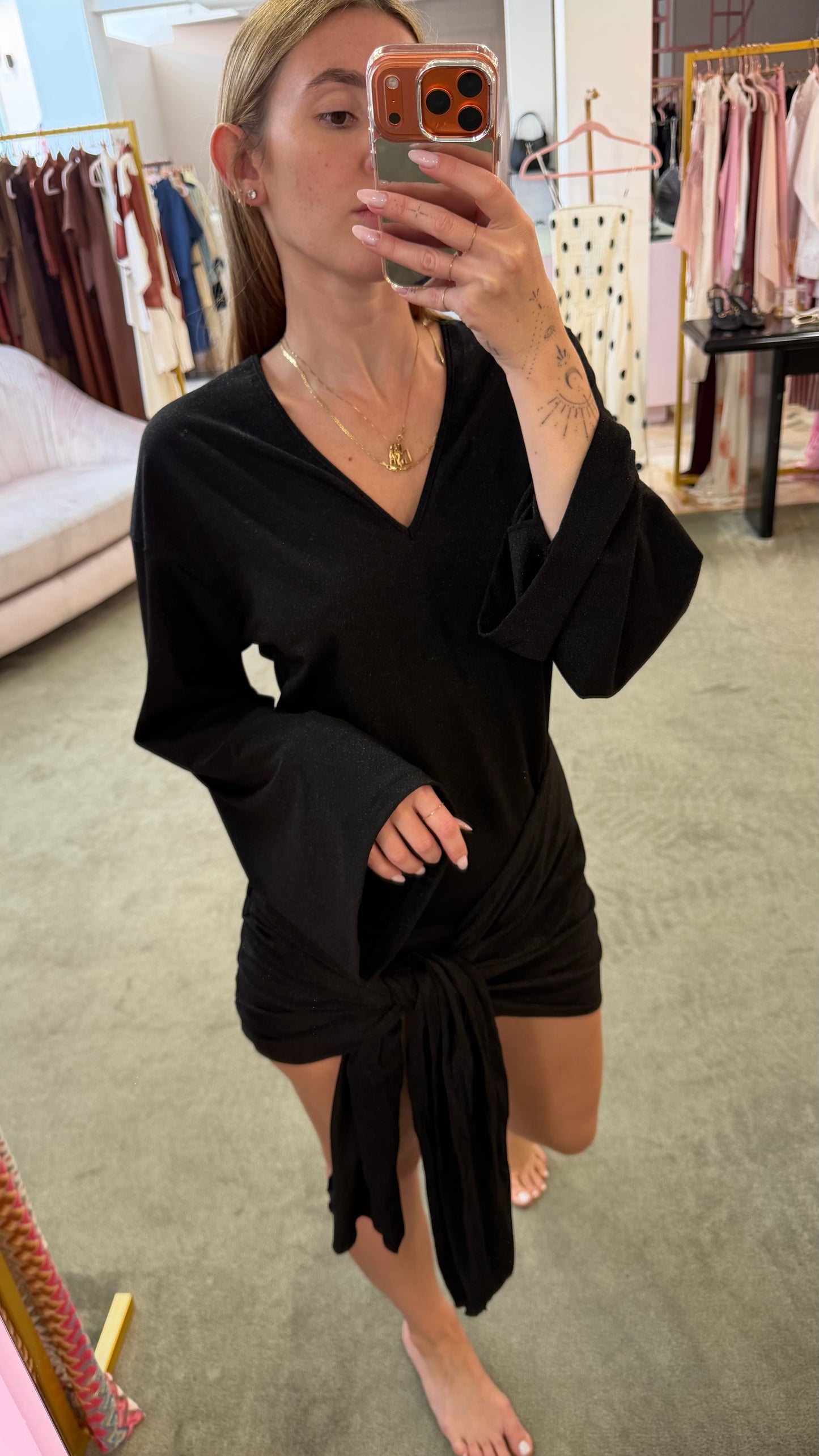 Abito nero lurex con fusciacca Cotazur