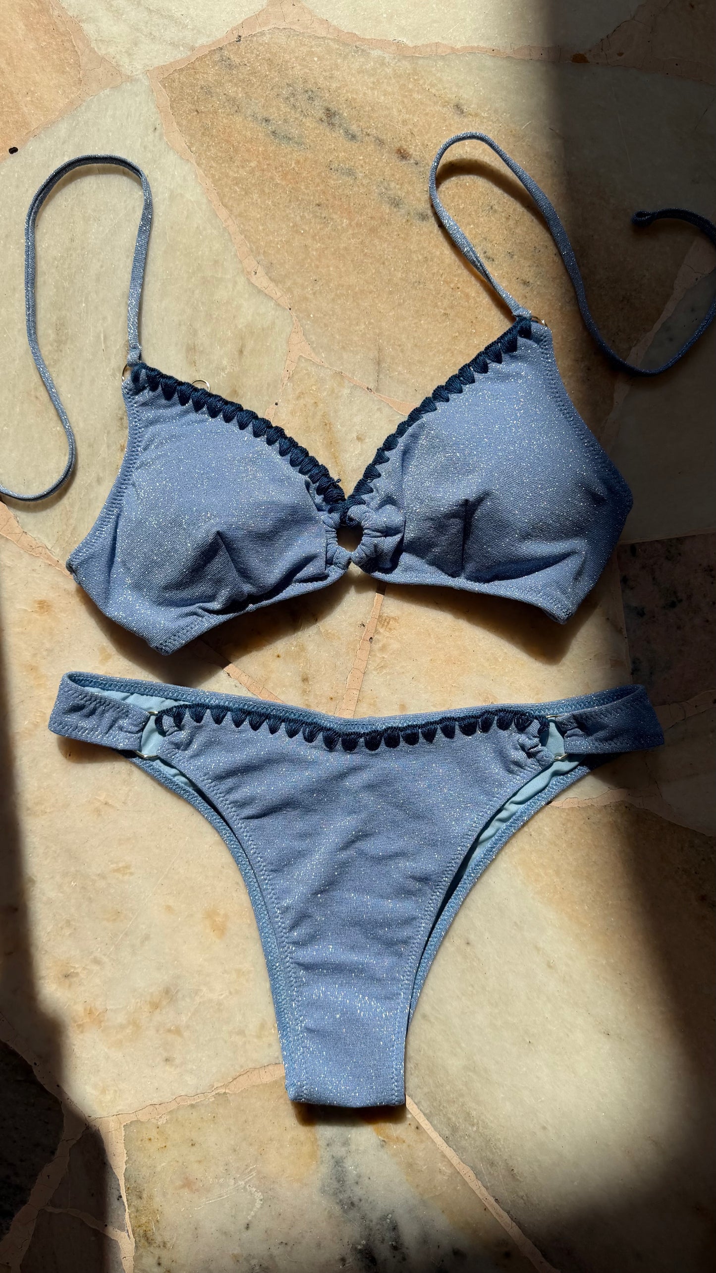 Bikini bralette azzurro lurex Cotazur