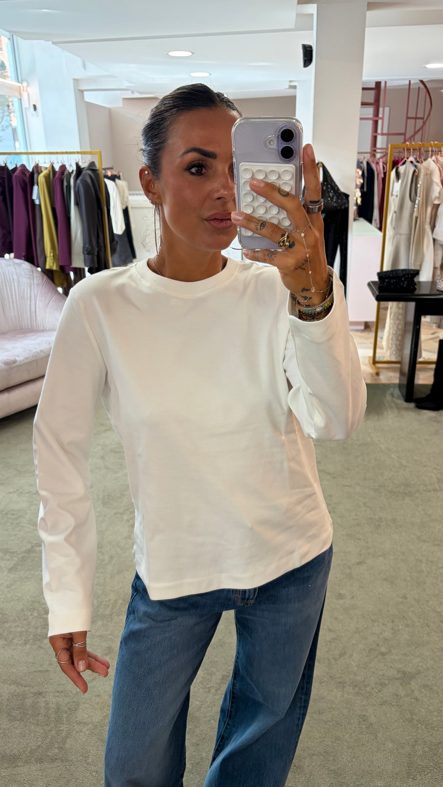 T-shirt naima bianca manica lunga aw