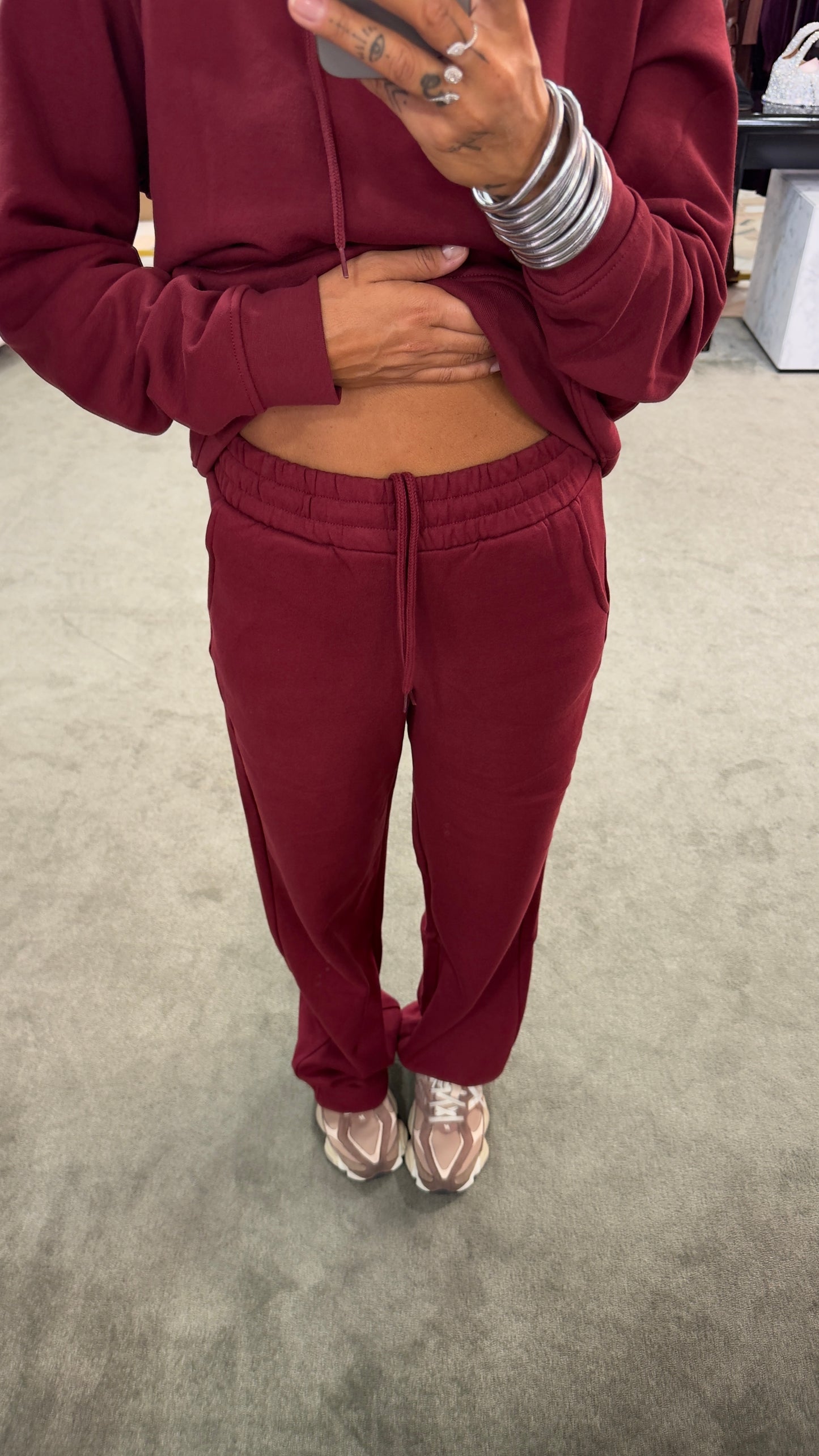 Joggers bordeaux con elastico jx