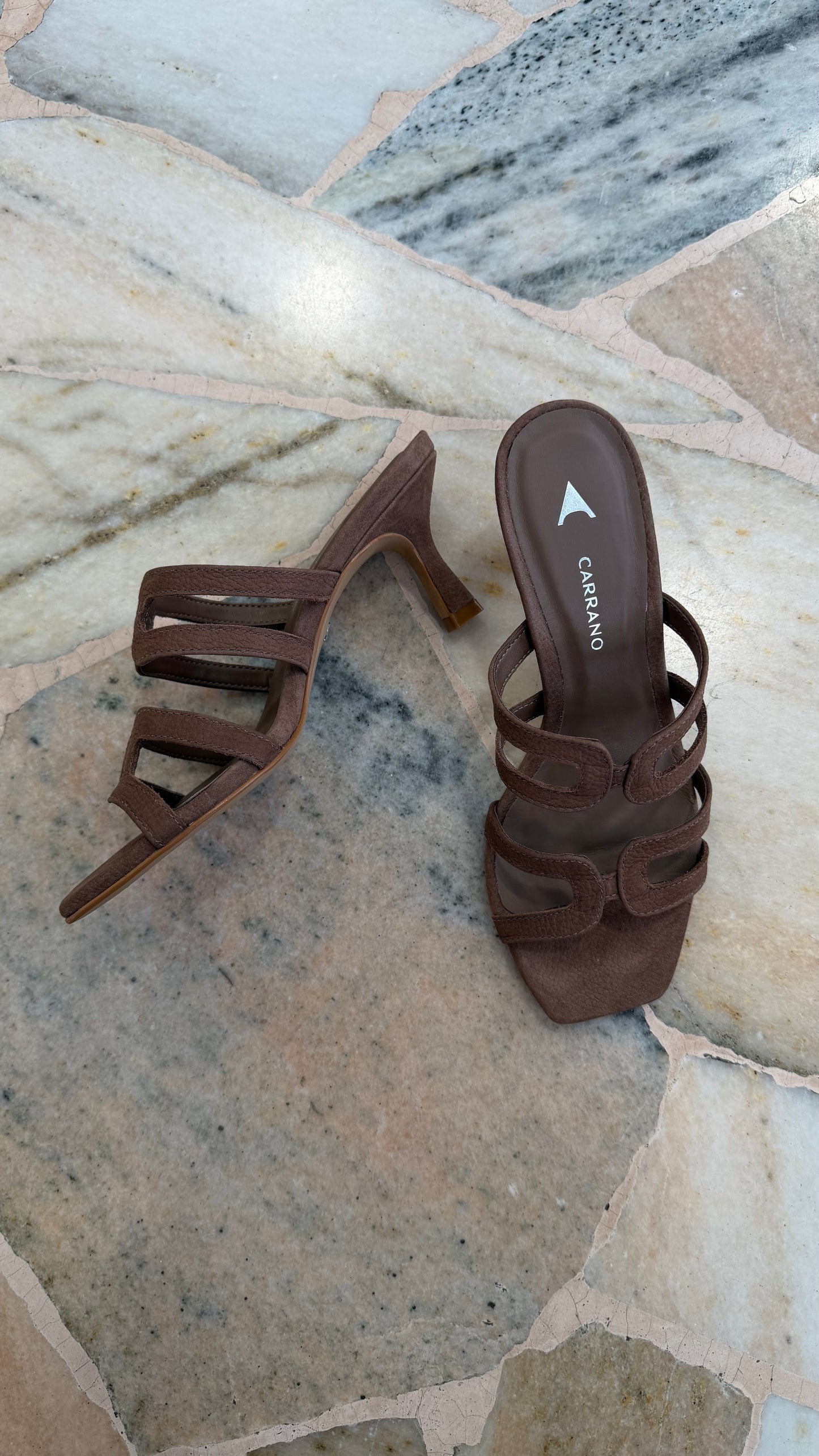 Sandalo marrone in nabuk doppia fascia cr
