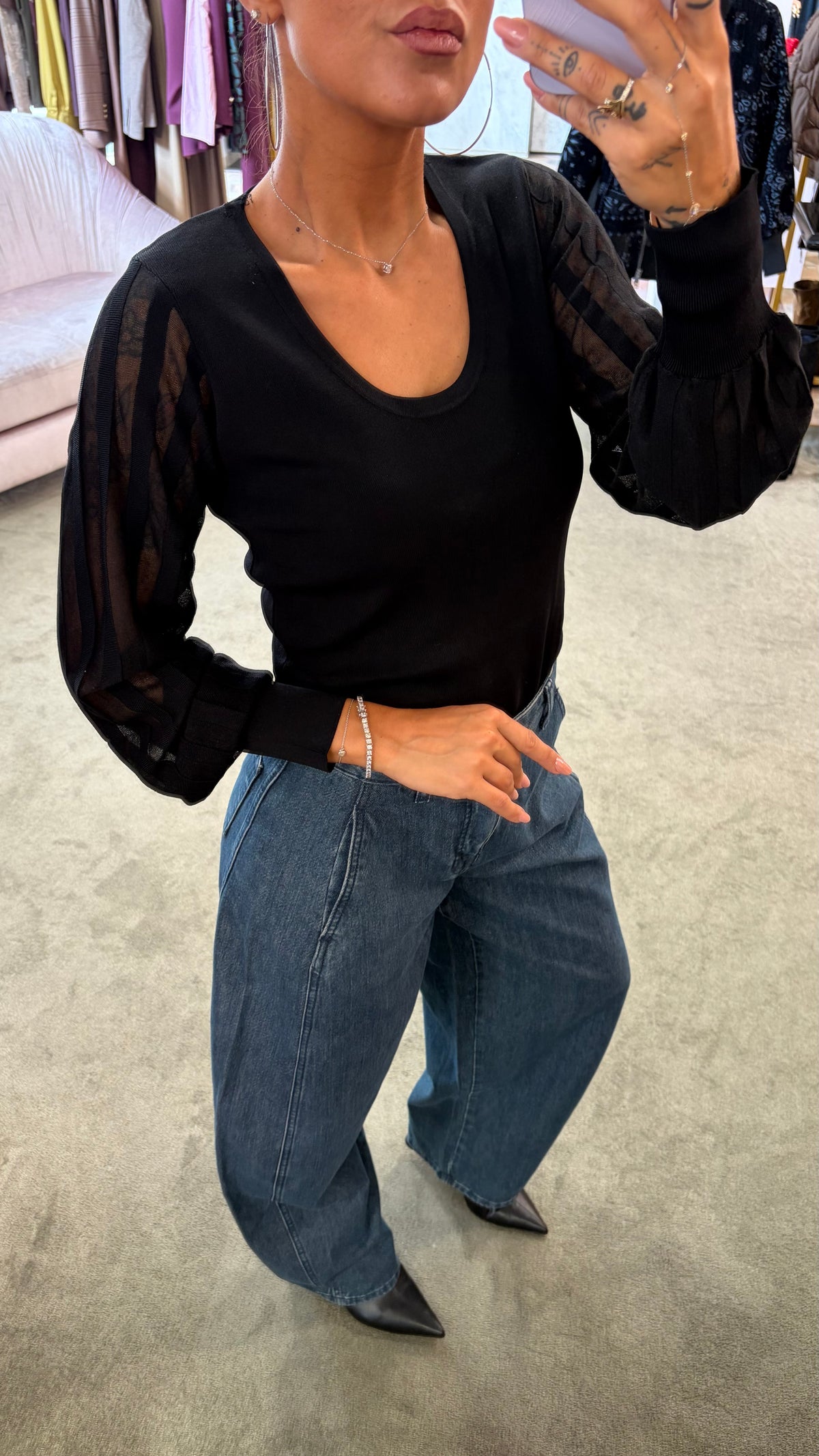 Jeans bella denim scuro barrel sl