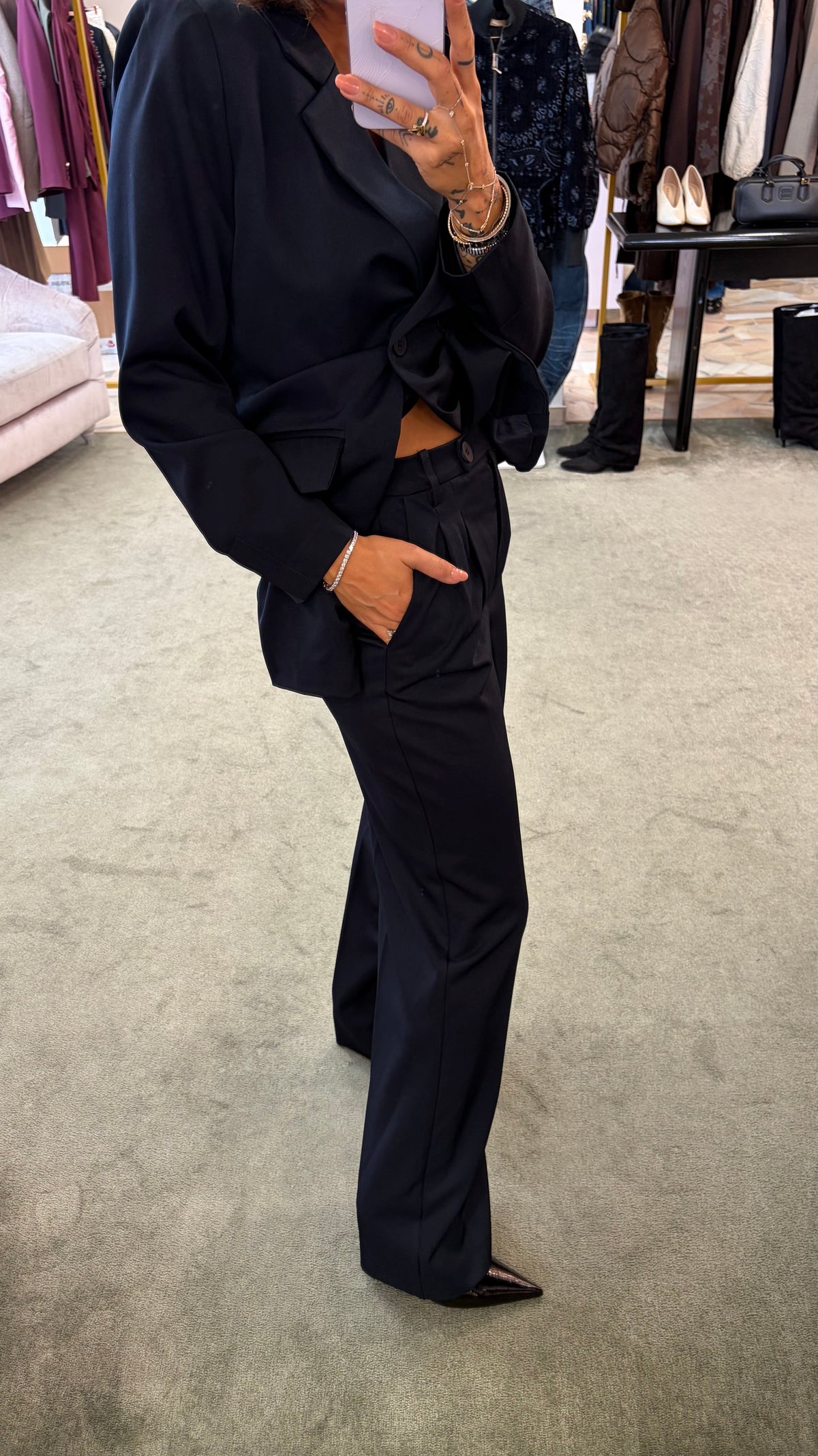 Pantaloni blu wide leg ay fw26