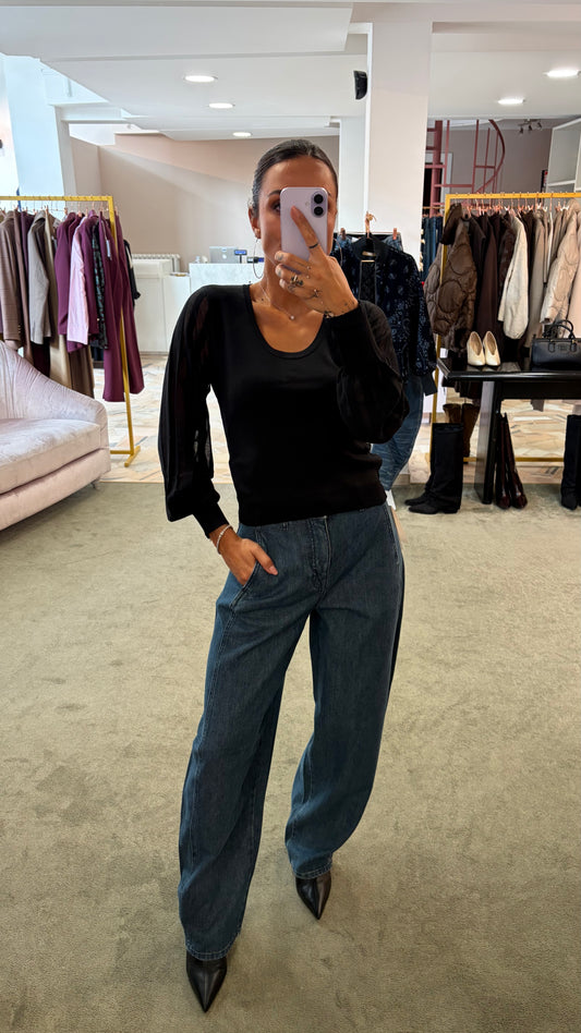Jeans bella denim scuro barrel sl