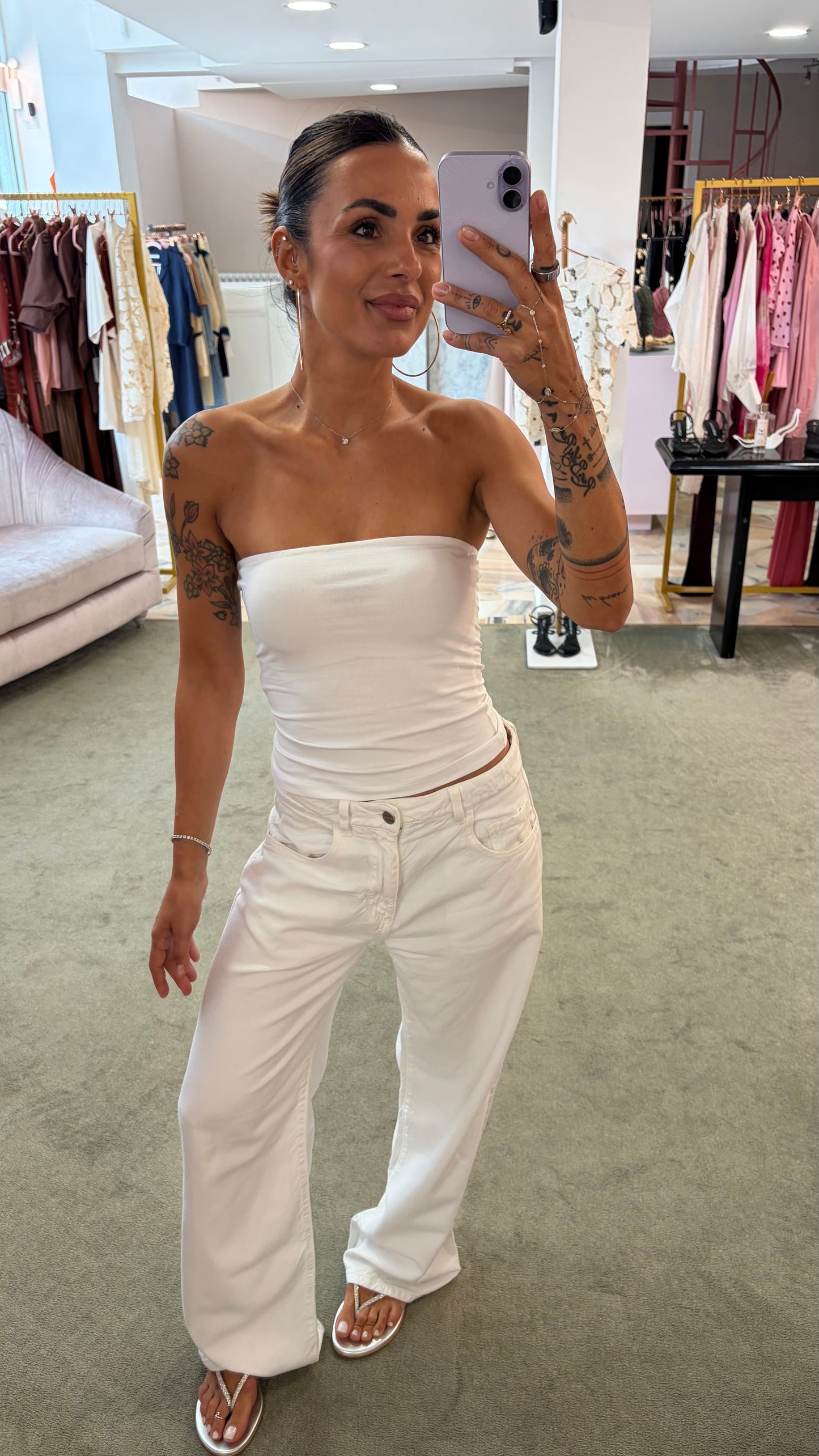 Top a fascia bianco jx