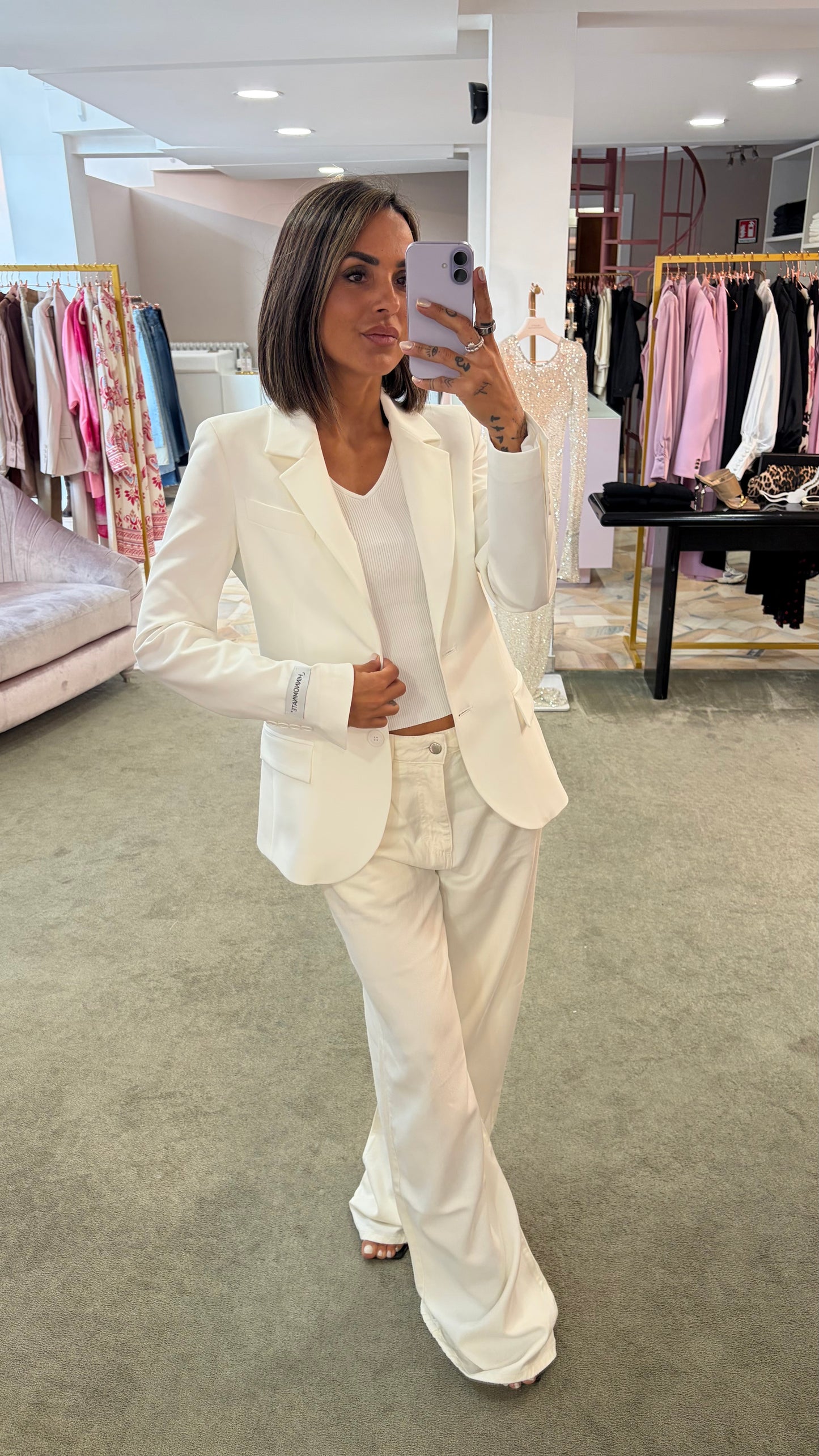 Blazer bianco slim monopetto due bottoni Hinnominate