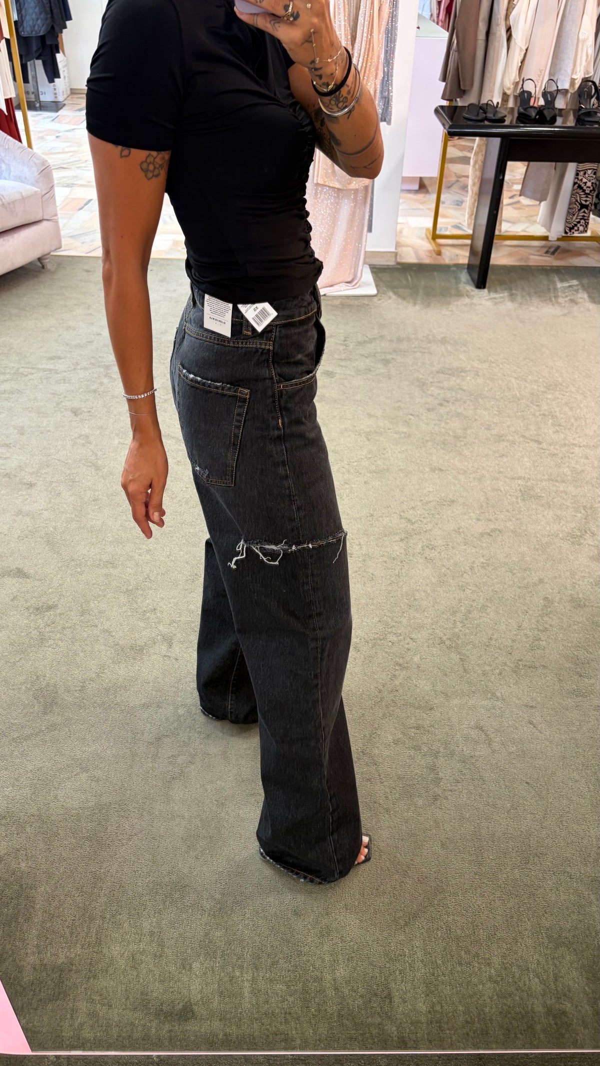Jeans poppy grigi con strappi Icon A/I26