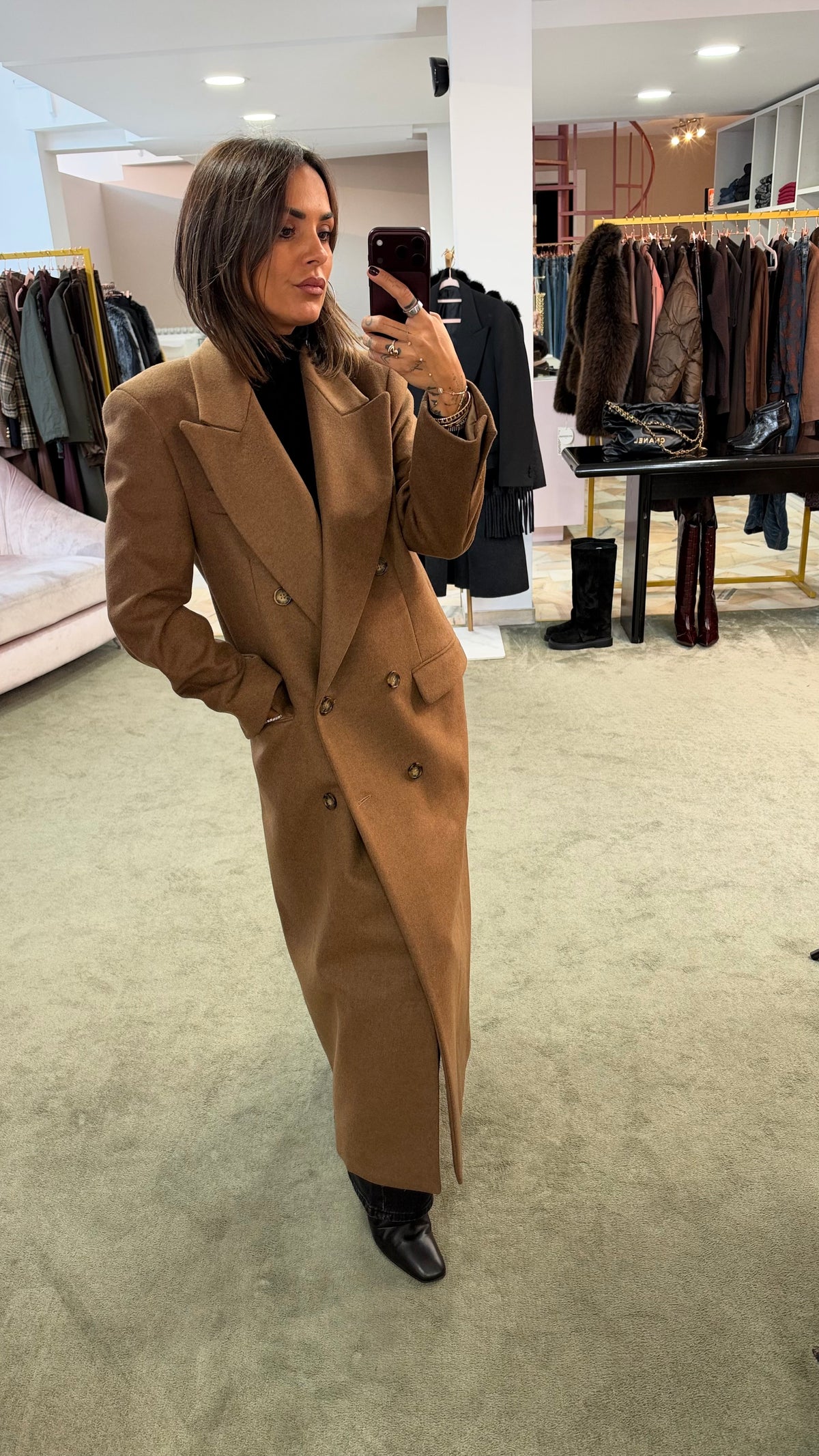 Cappotto cammello doppiopetto Marsem