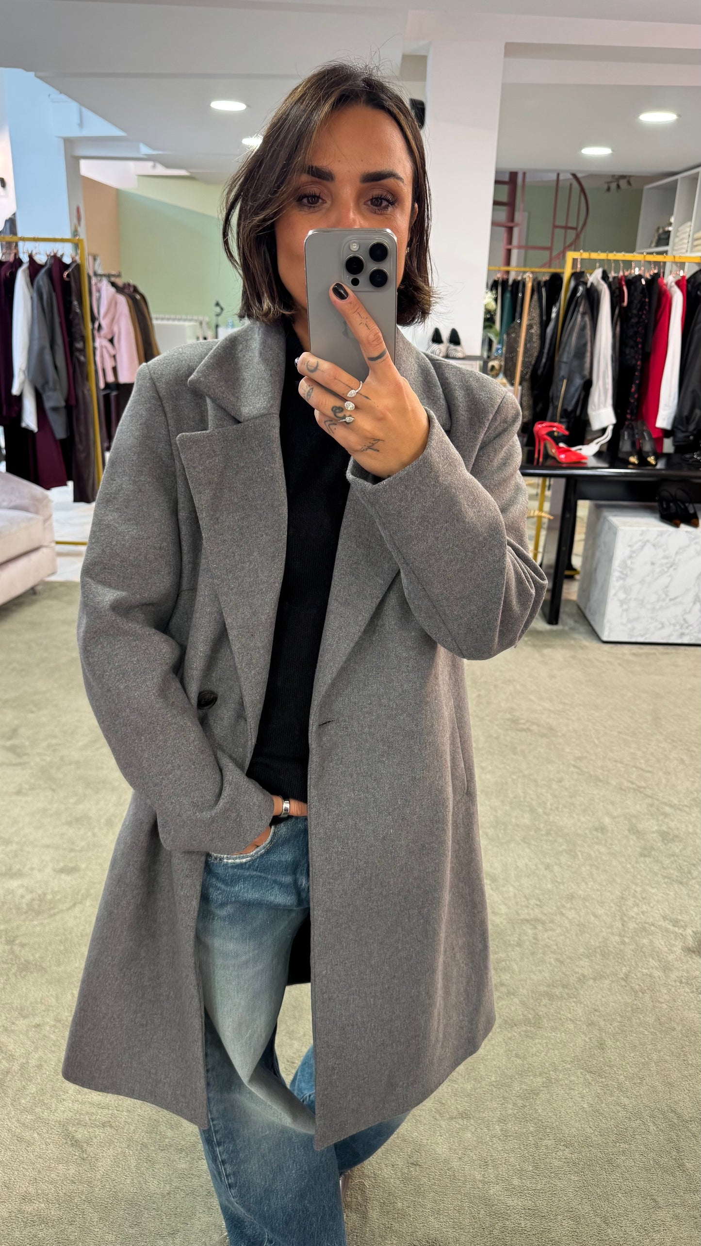 Cappotto grigio midi jx