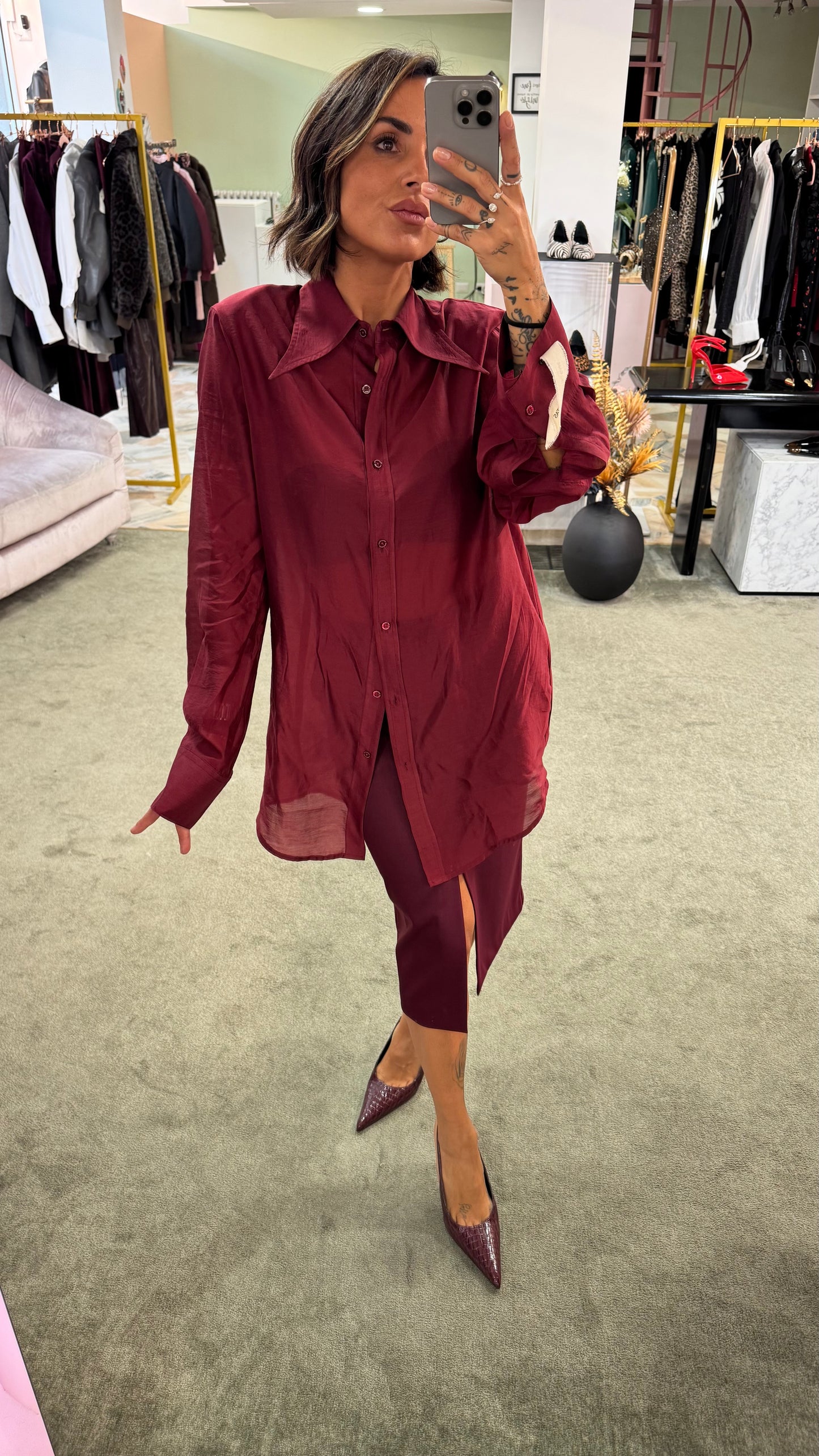 Camicia ginny MAR DE MARGARITAS bordeaux