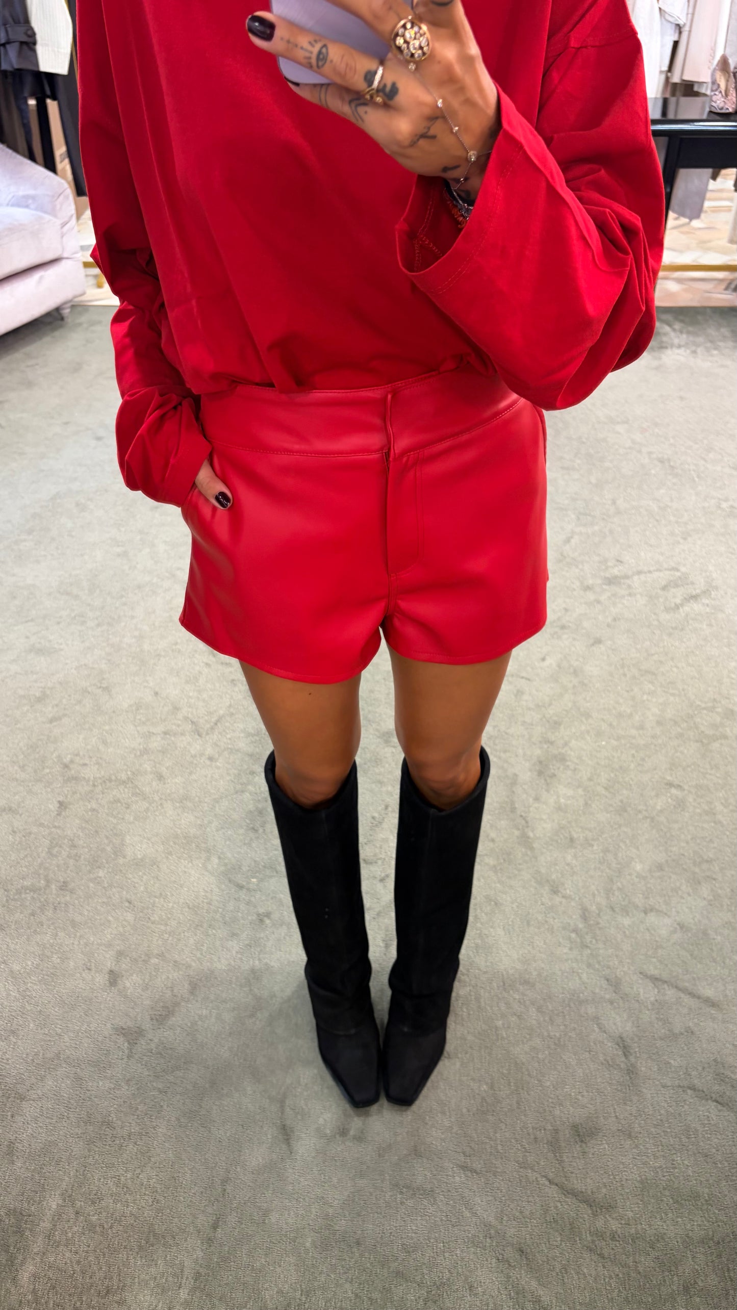 Shorts ecopelle rossi ks