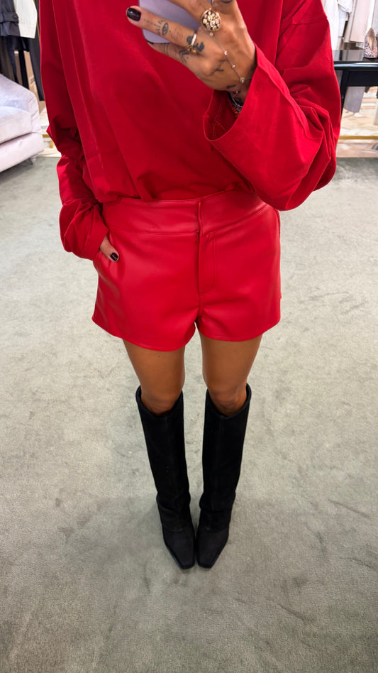 Shorts ecopelle rossi ks