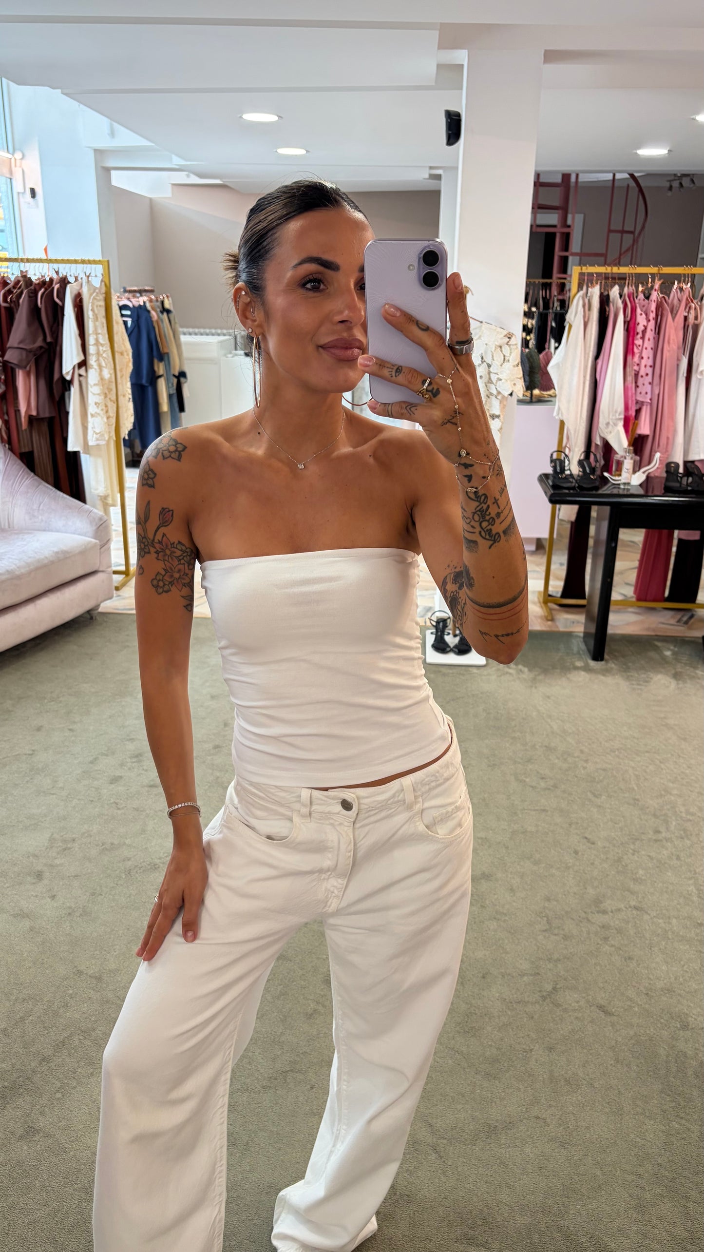 Top a fascia bianco jx