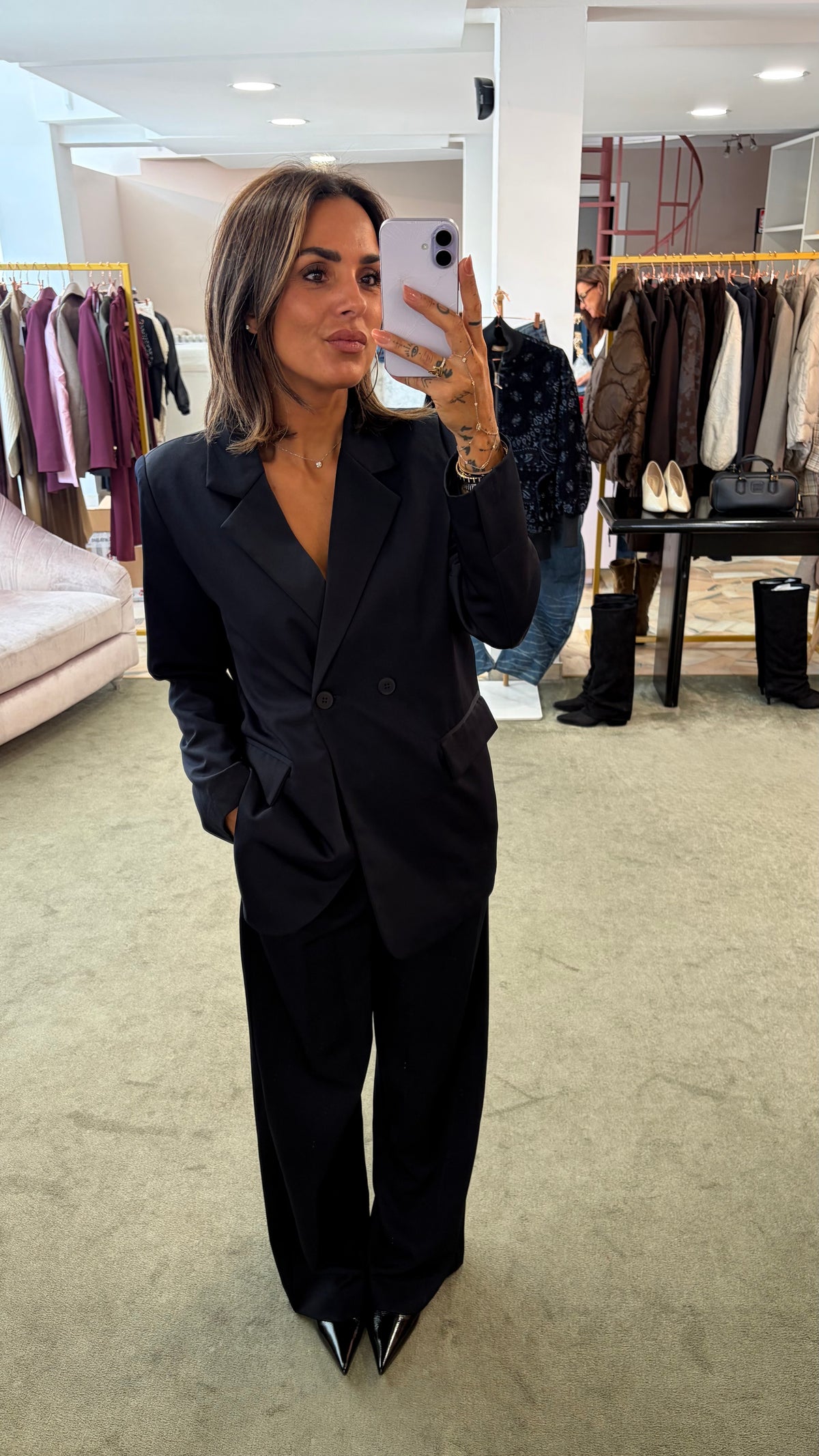 Pantaloni blu wide leg ay fw26