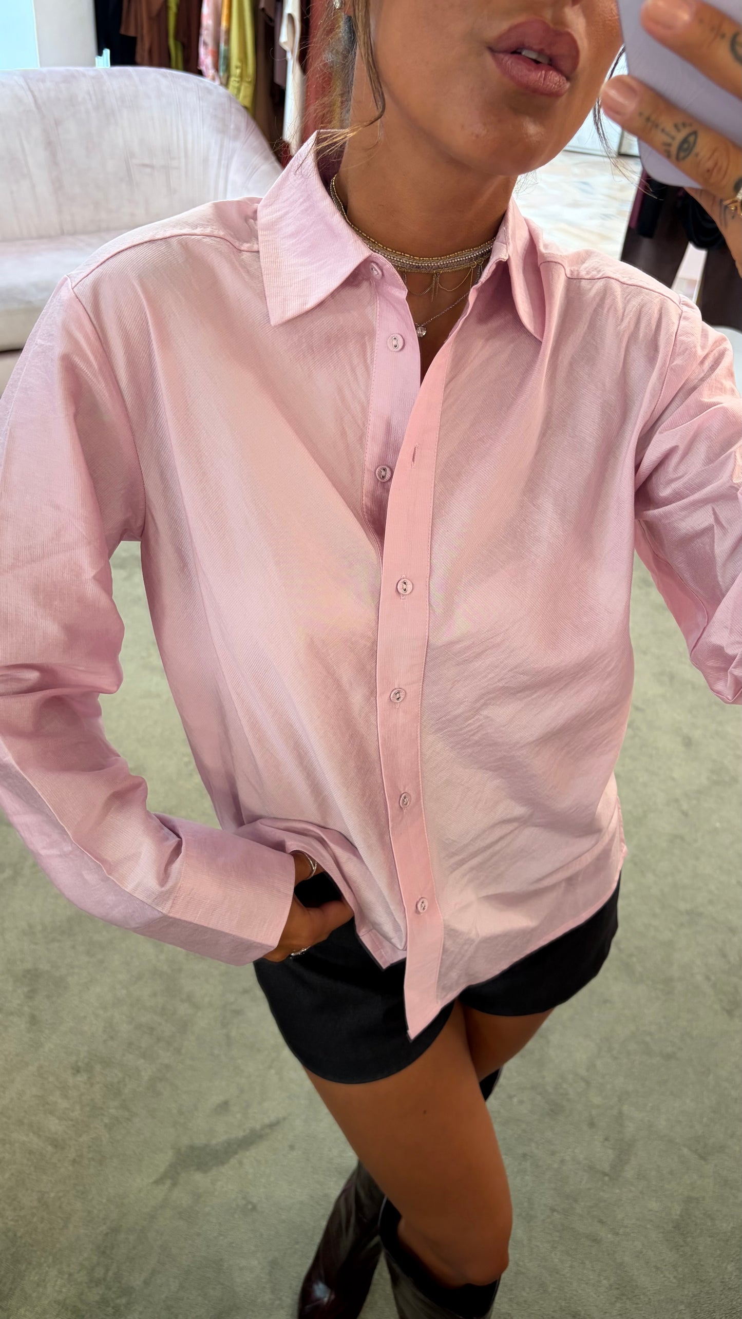 Camicia connie rosa regular sl