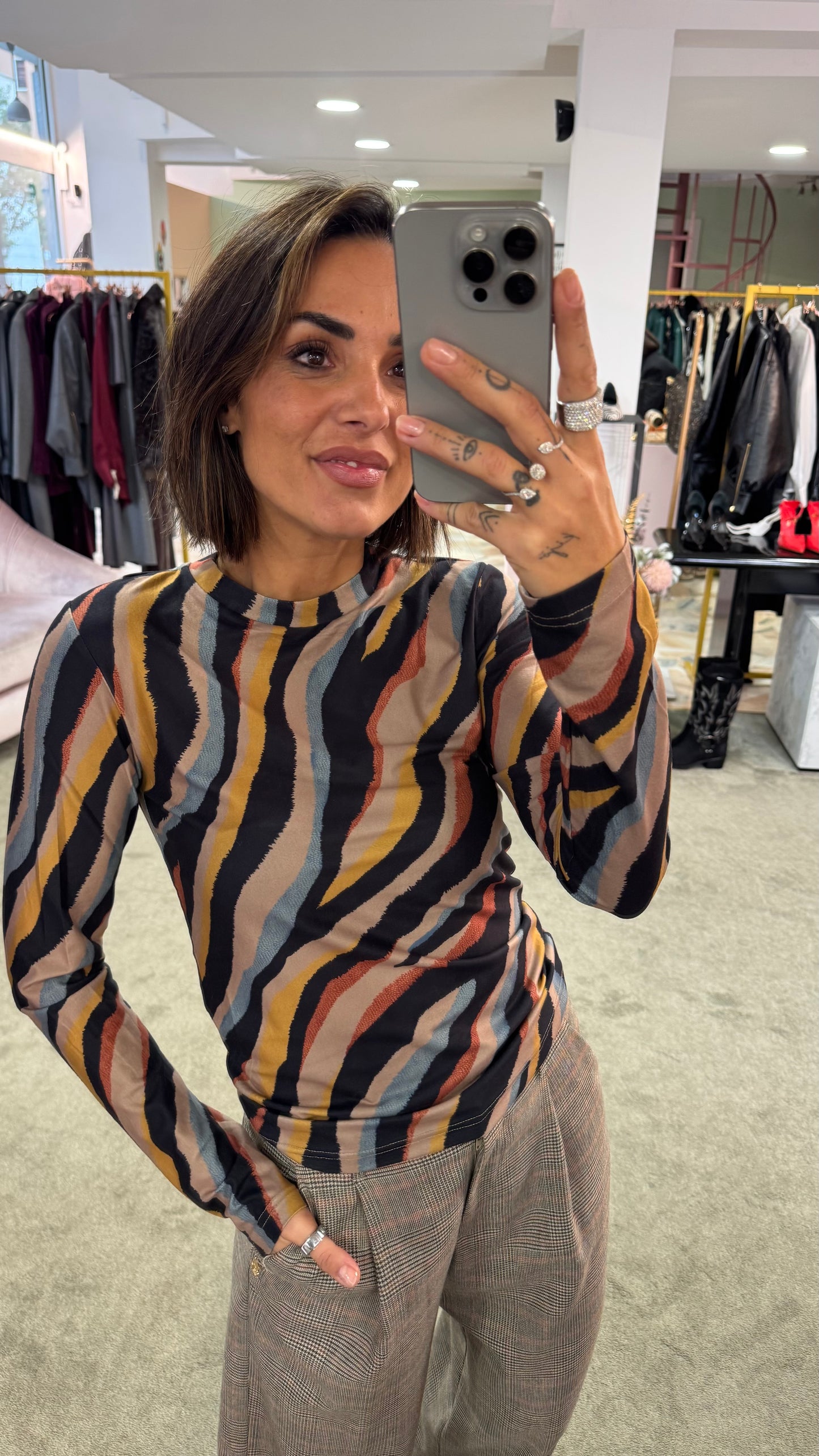 Maglia zebrata multicolor maniche lunghe ay