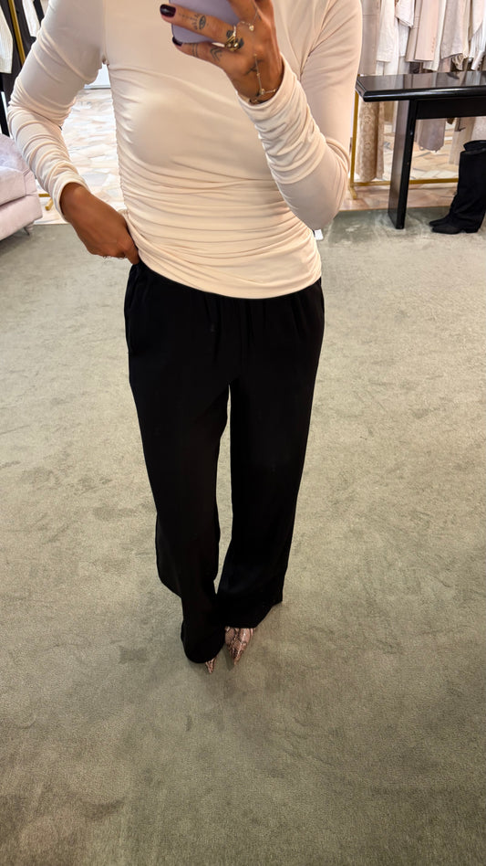 Pantaloni office neri con elastico in vita sl