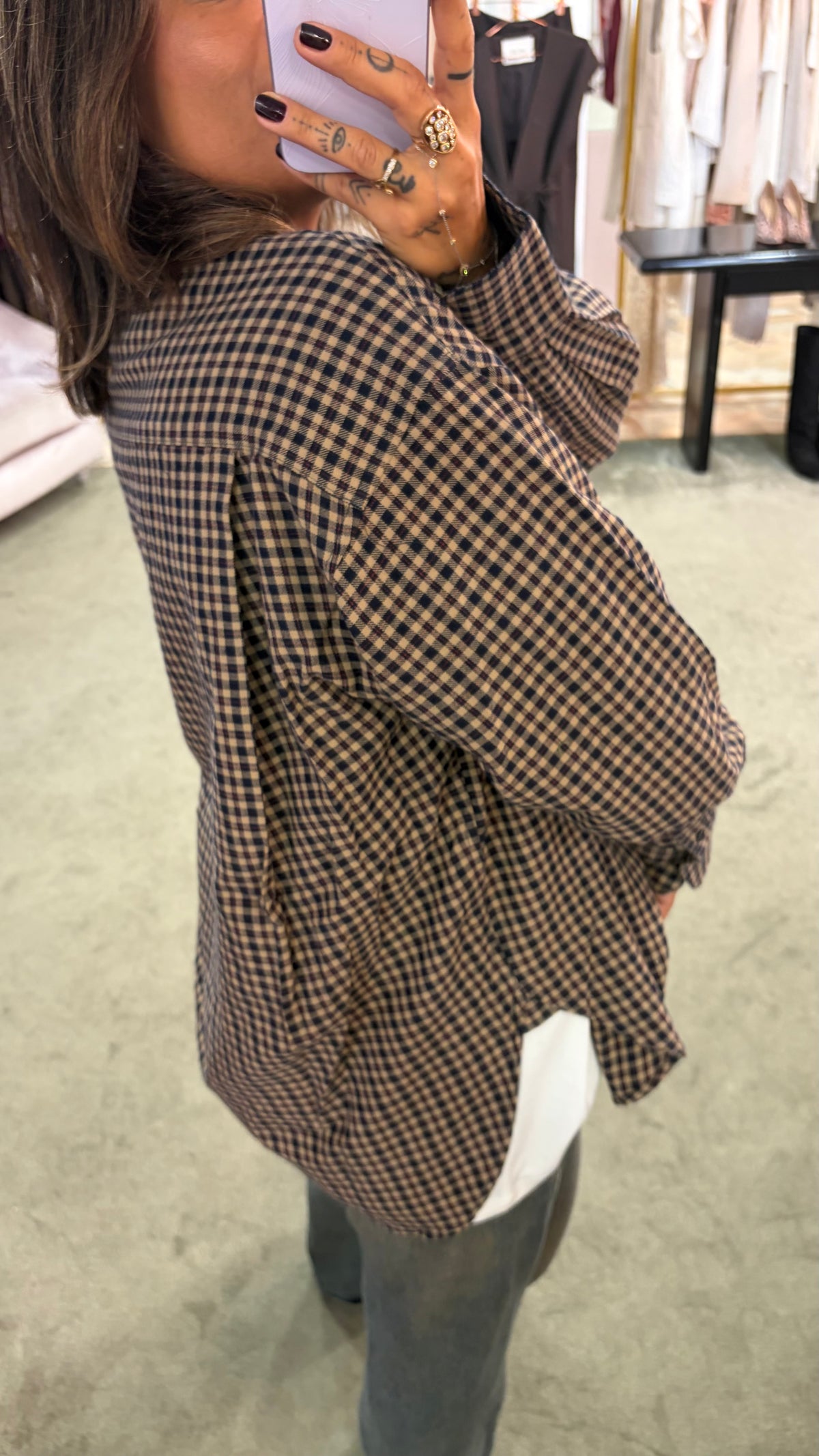 Camicia a quadri marrone jx