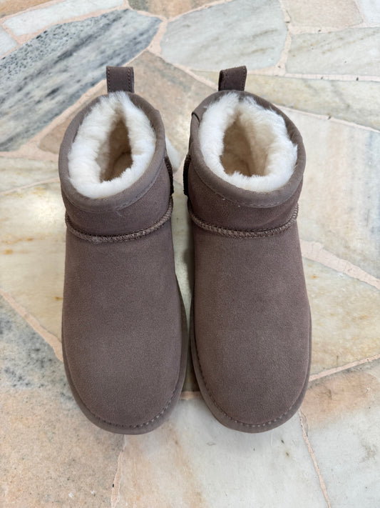 Ultra mini platform tortora scamosciato