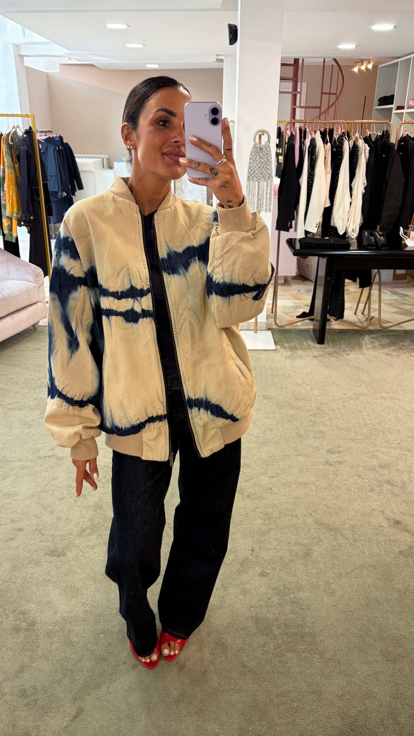 Bomber beige tie-dye Don't@Me