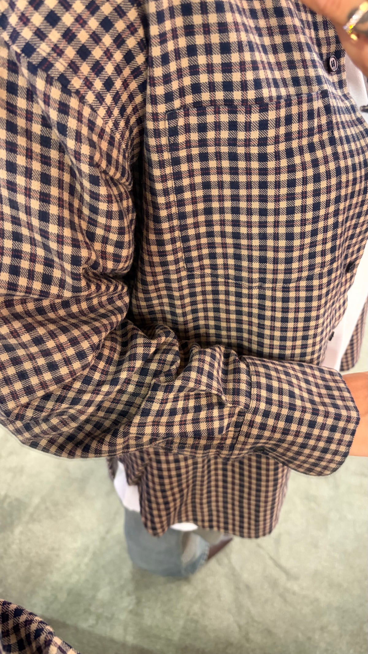 Camicia a quadri marrone jx
