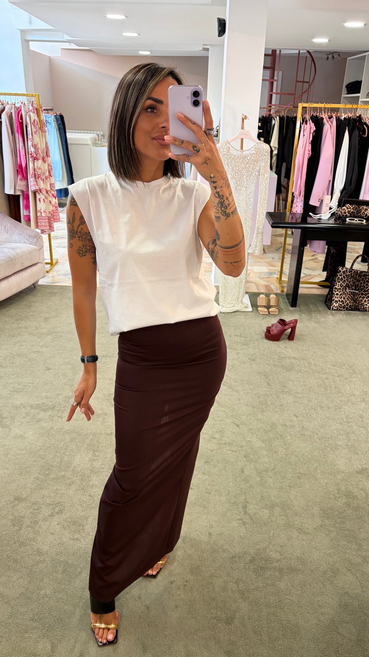 Canotta bianca over taglio vivo Marsem