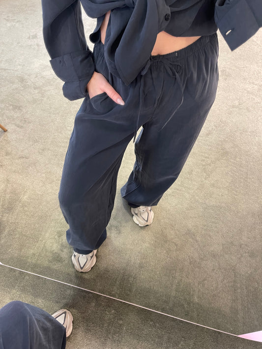 Pantaloni asfalto in modal con coulisse jx