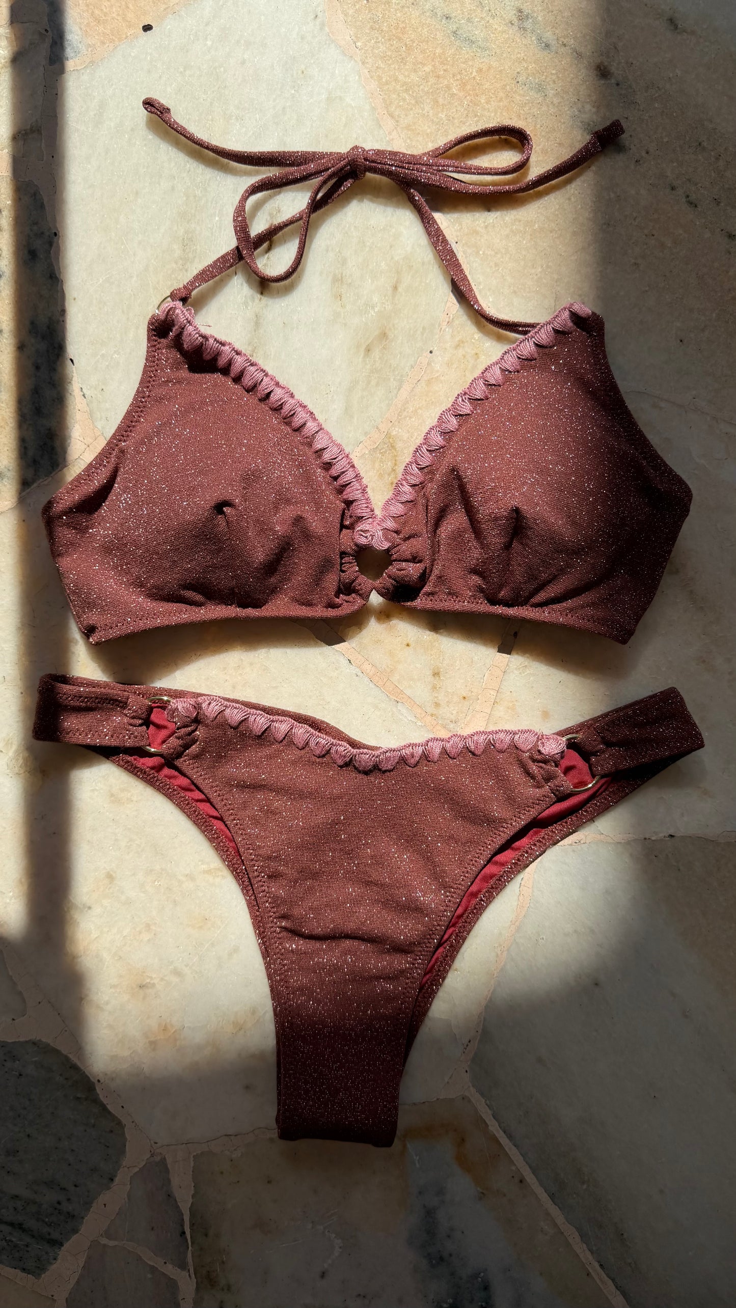 Bikini bralette amaranto lurex Cotazur