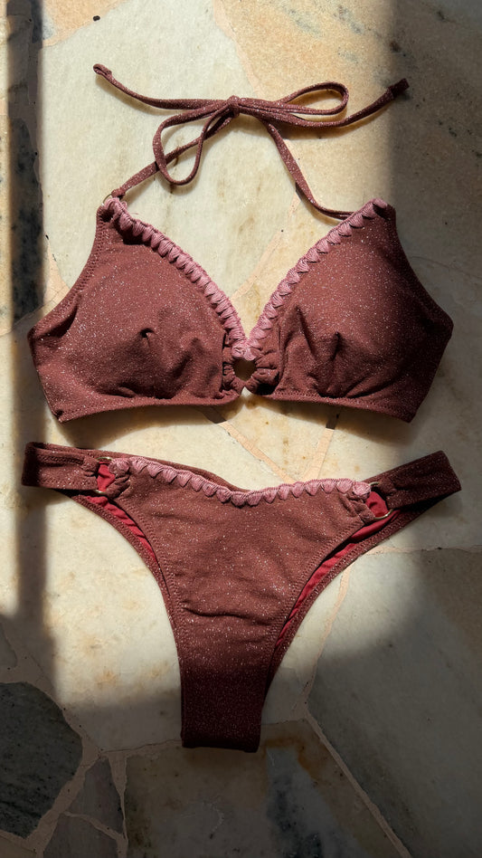 Bikini bralette amaranto lurex Cotazur