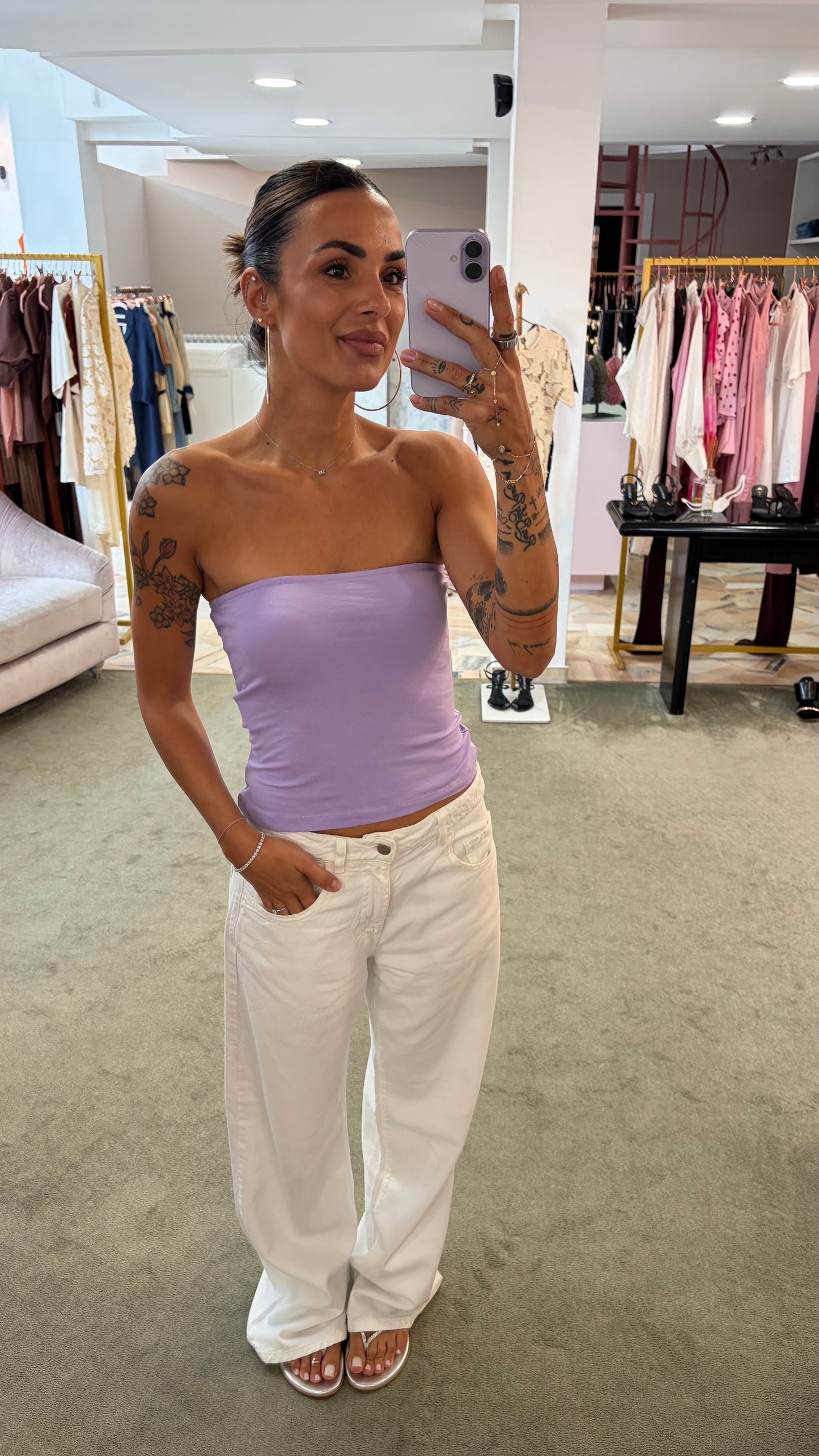 Top a fascia lilla jx