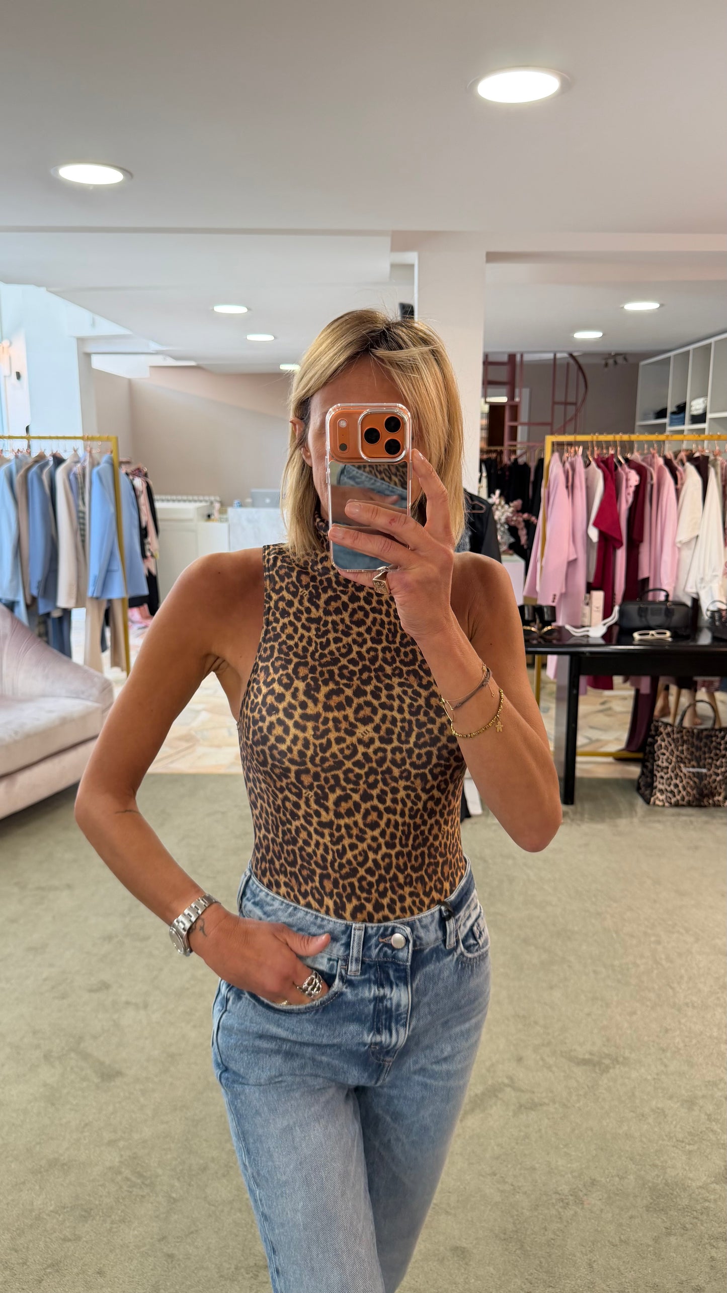 Body animalier smanicato in lycra Matinée