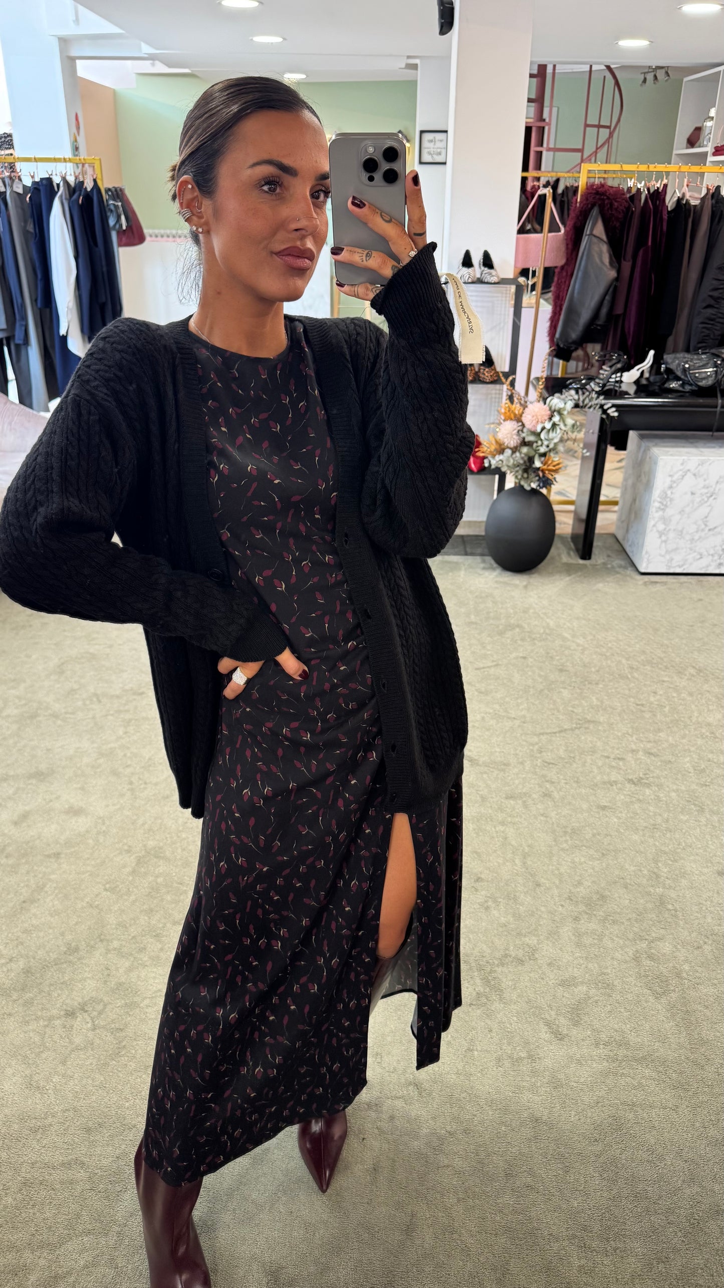Cardigan a trecce MAR DE MARGARITAS nero