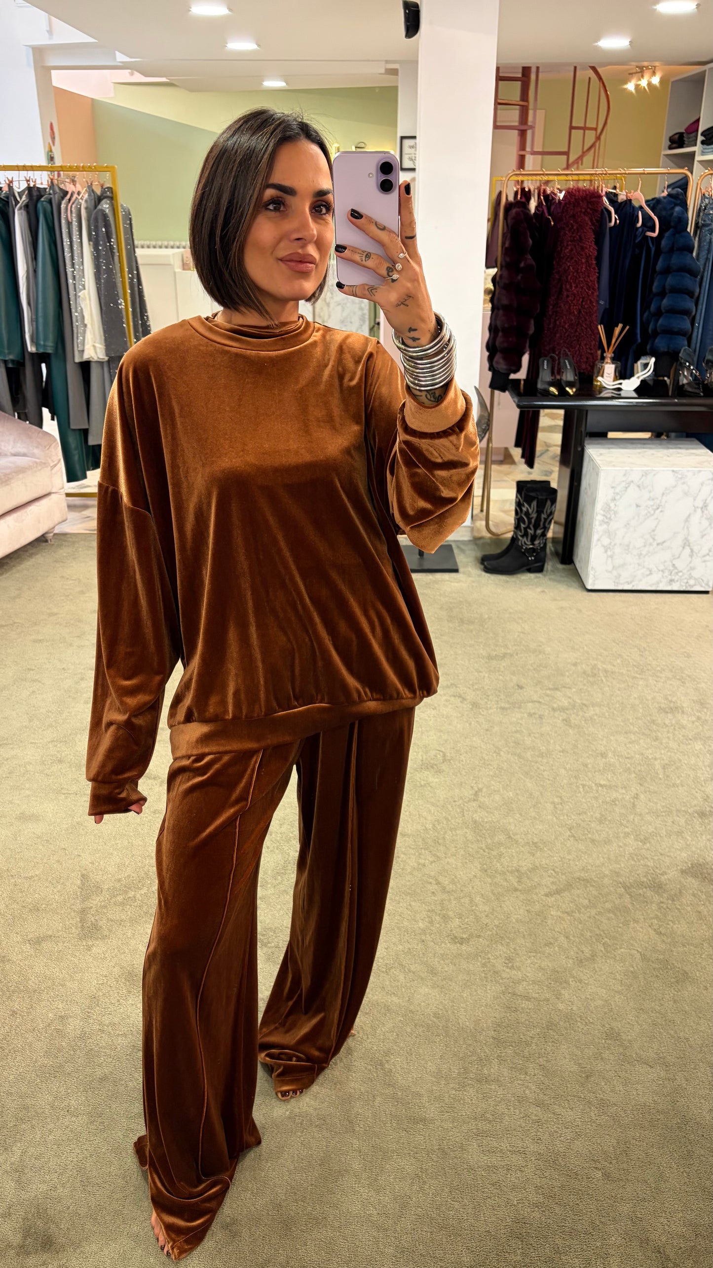 Felpa over ruggine in velluto Don't@Me