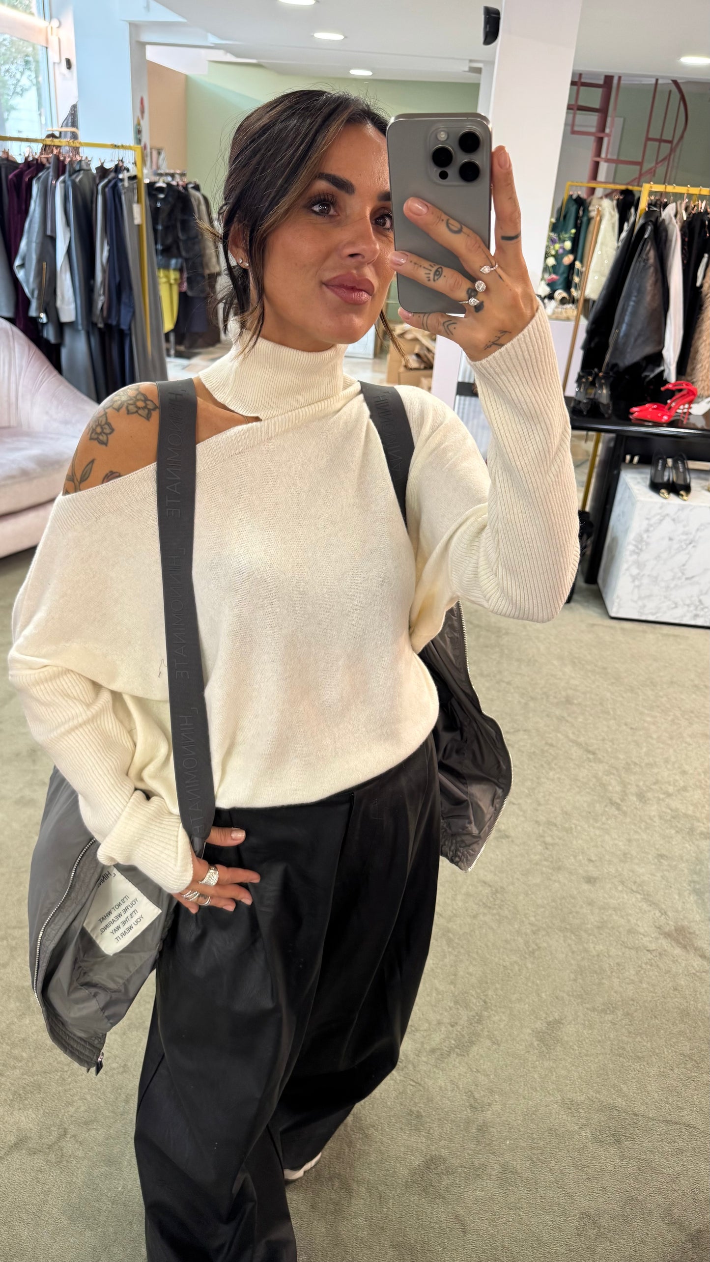 Piumino grigio over con cappuccio Hinnominate