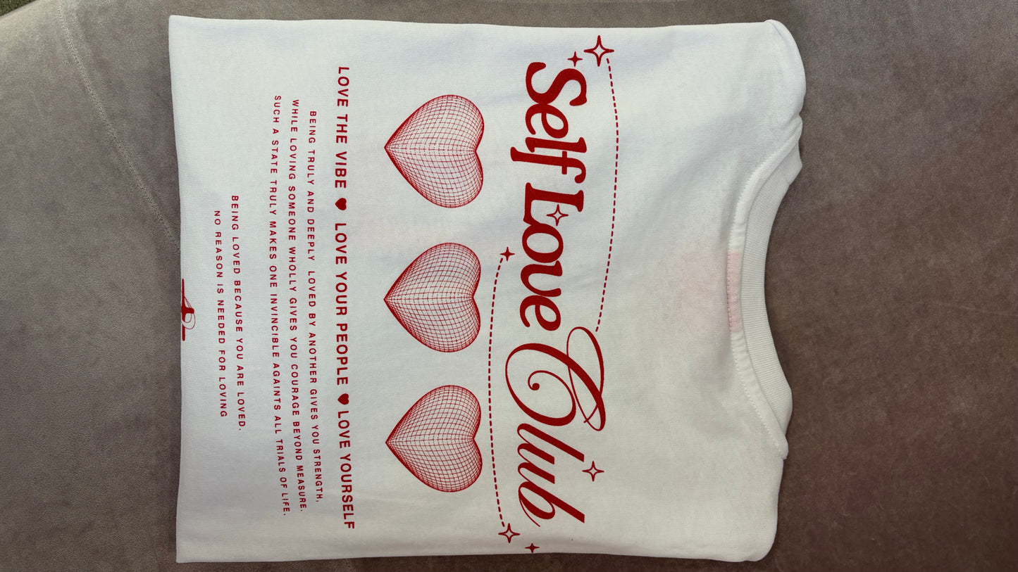 T-shirt bianca San Valentino self-love