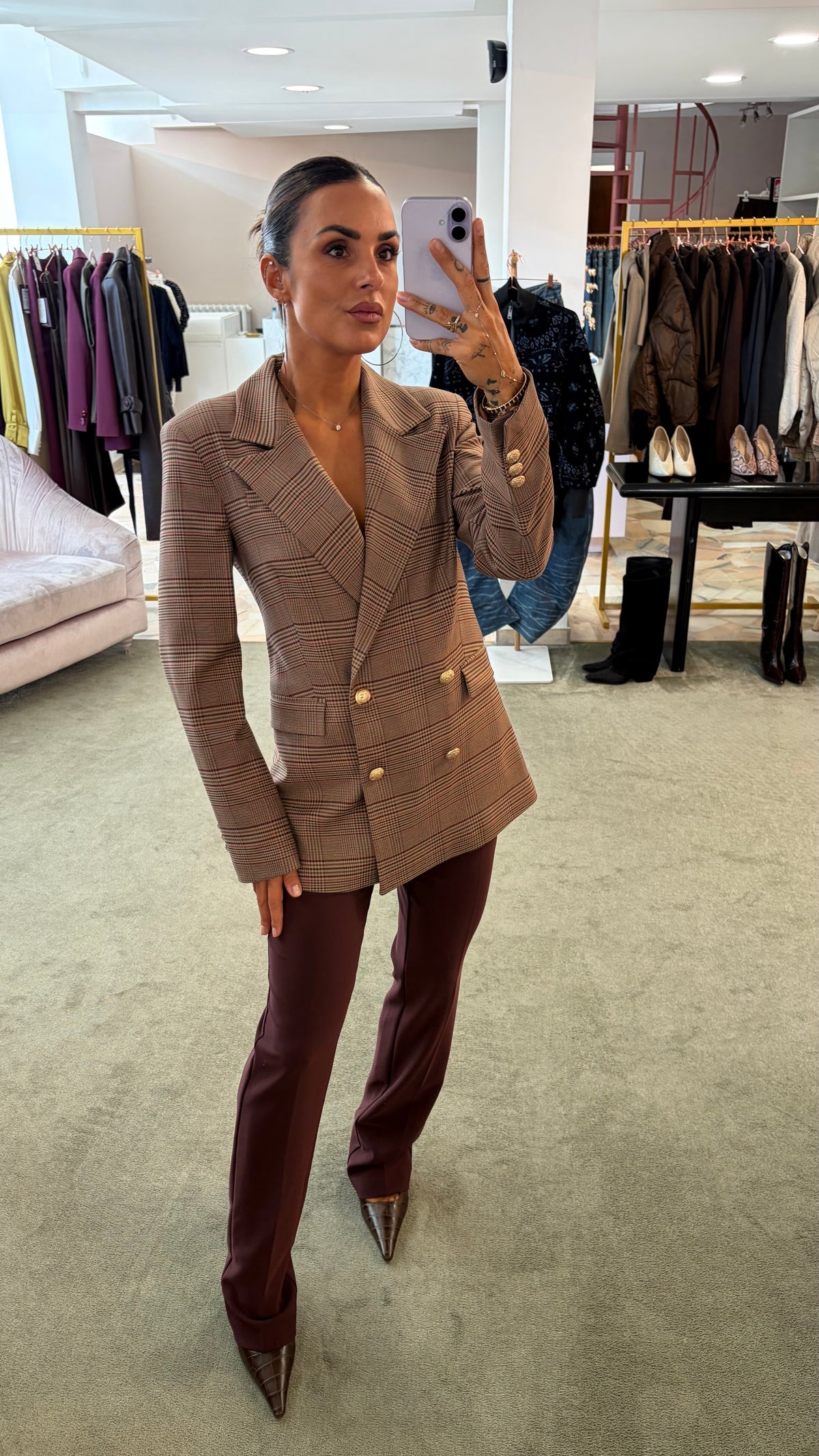 Pantaloni bordeaux cigarette fr