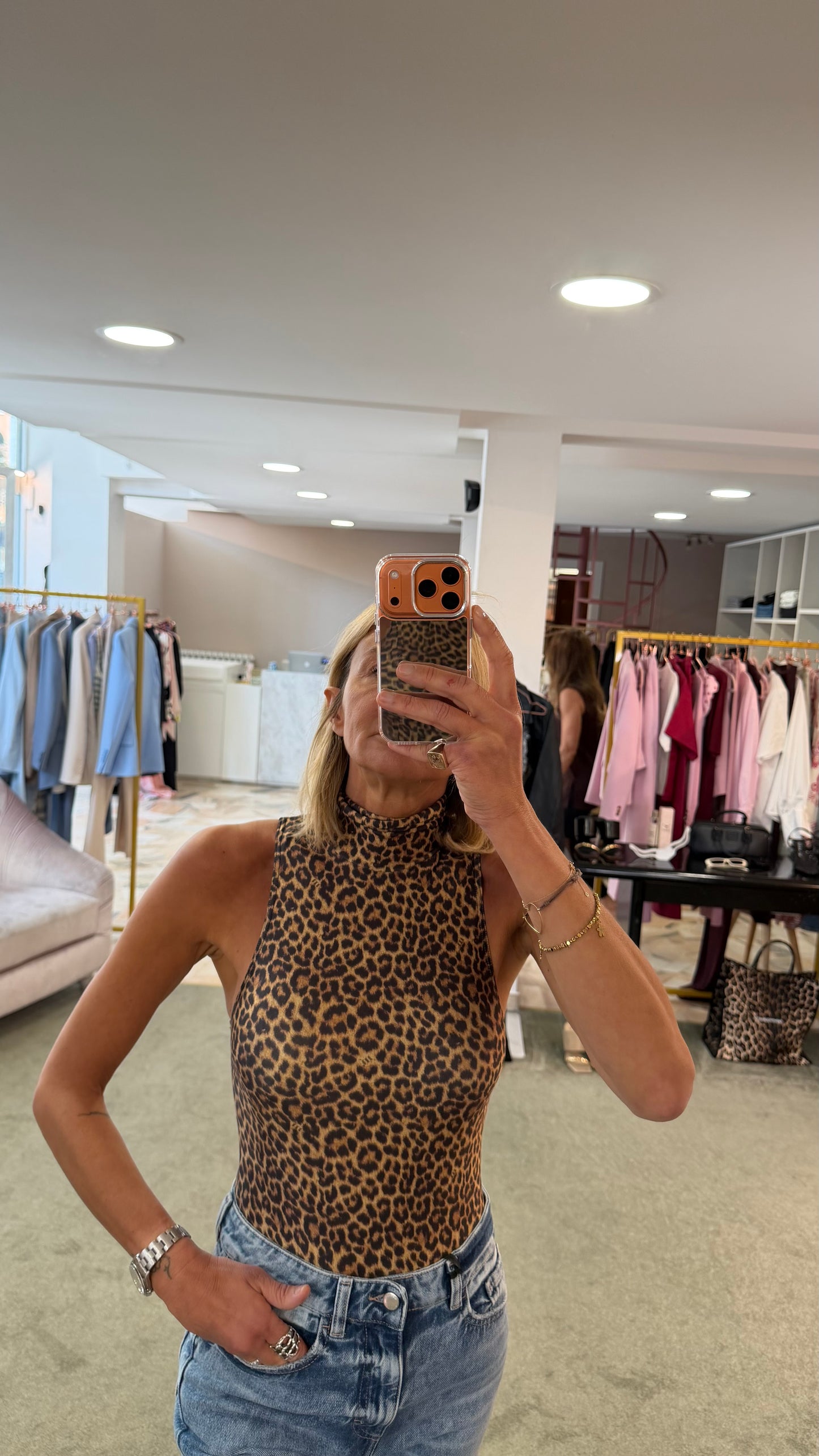 Body animalier smanicato in lycra Matinée