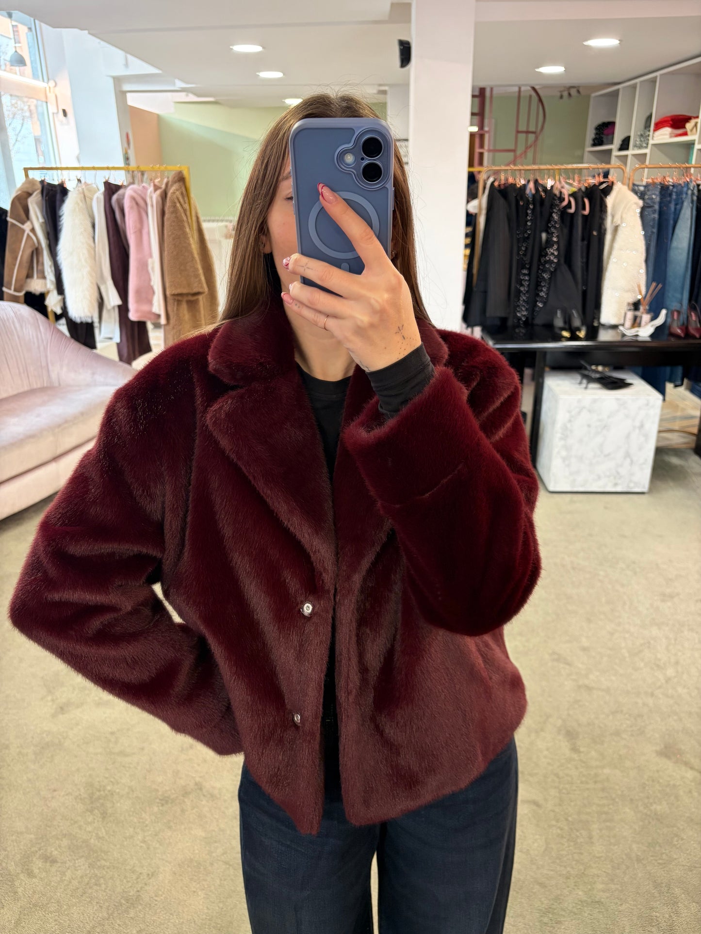 Pelliccia eco bordeaux ay