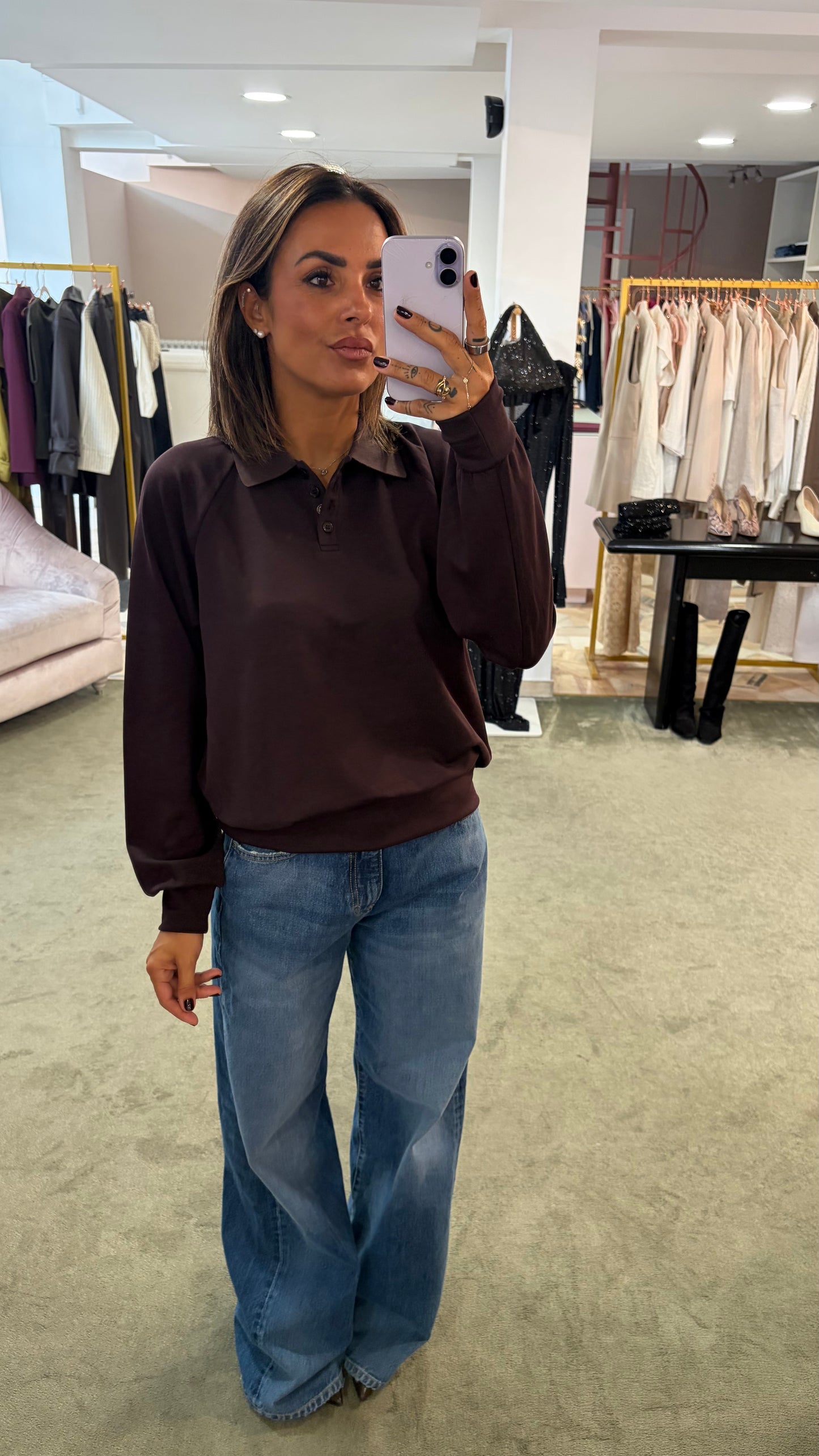 Polo vinaccia bordeaux in modal sy