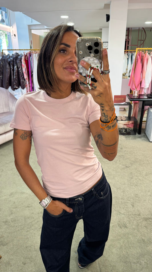 T-shirt gigi rosa baby slim basica jx