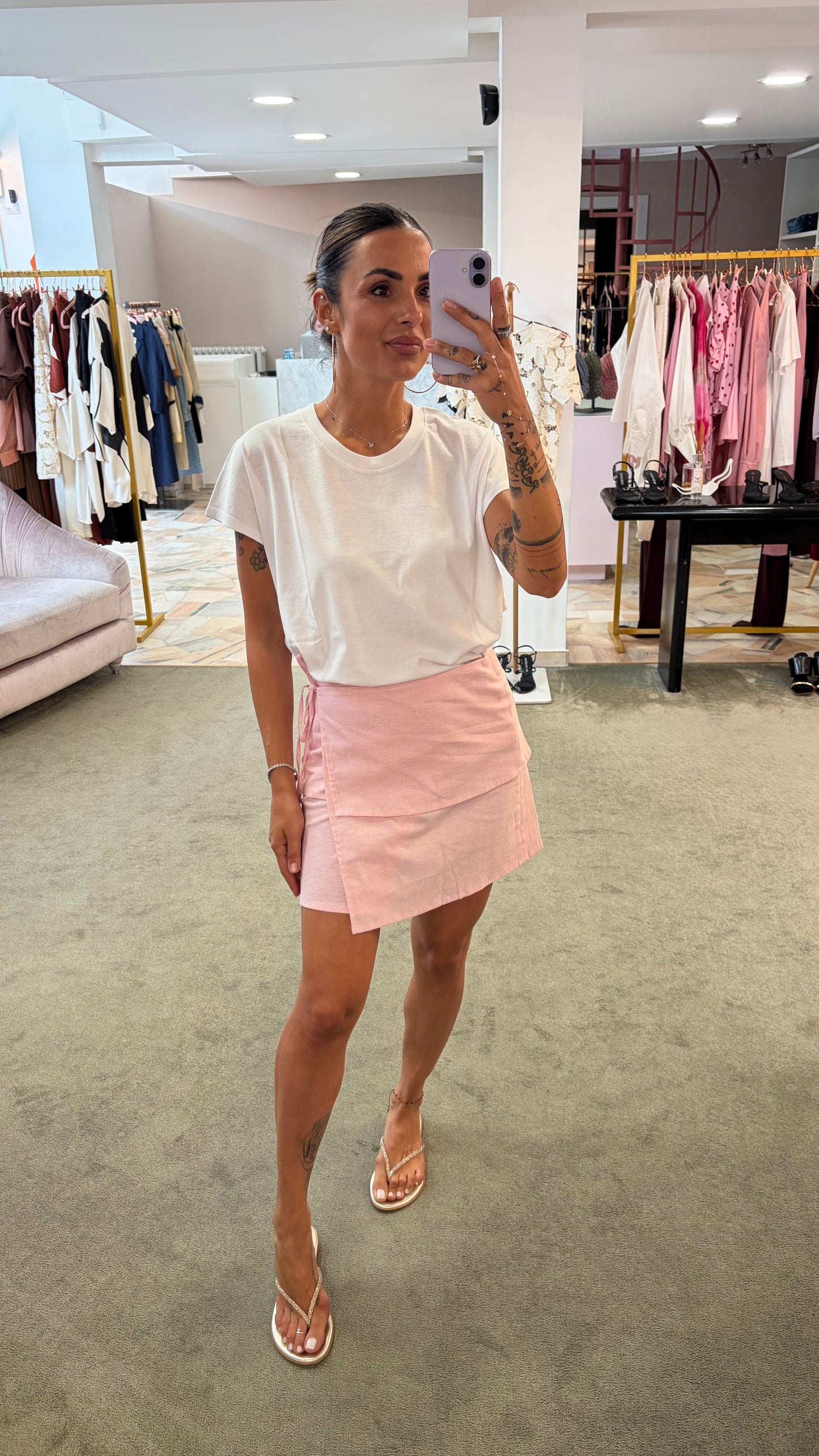 Gonna pareo asimmetrica rosa jx