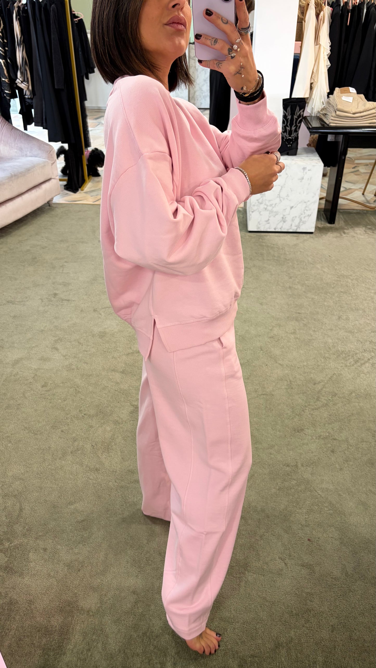 Felpa rosa girocollo jx