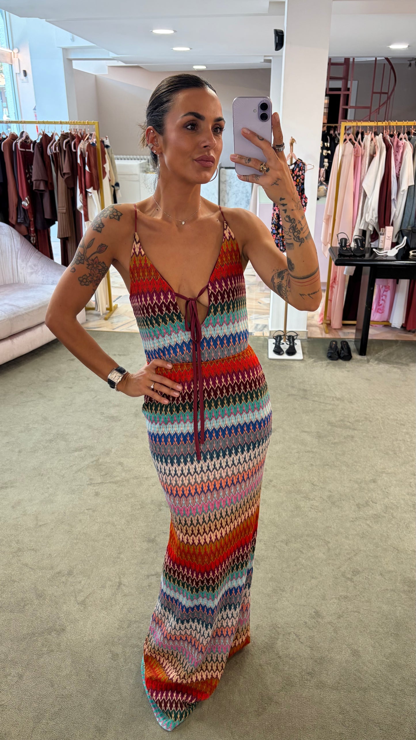 Abito lungo multicolor missoni vibes ks