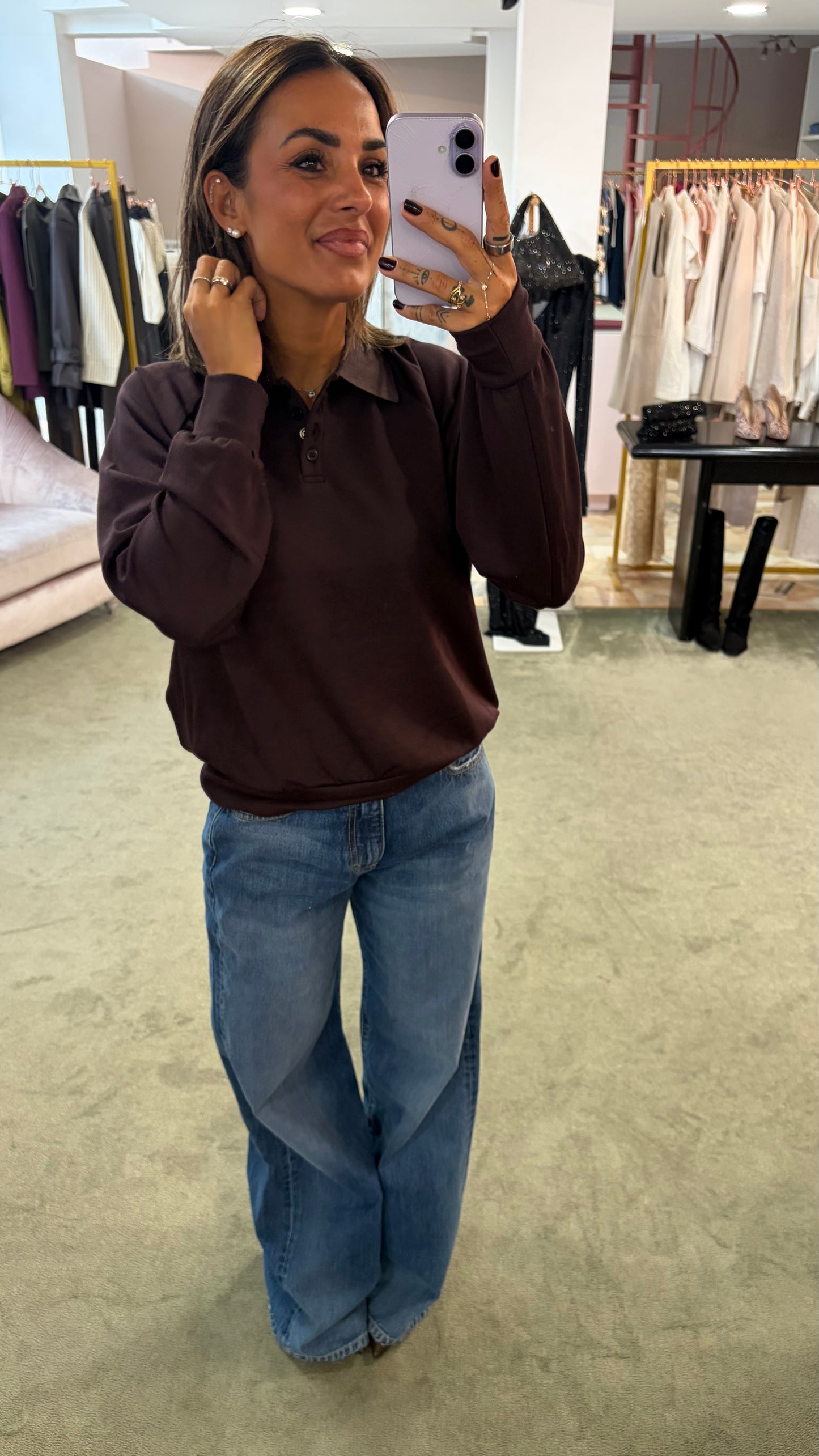 Polo vinaccia bordeaux in modal sy