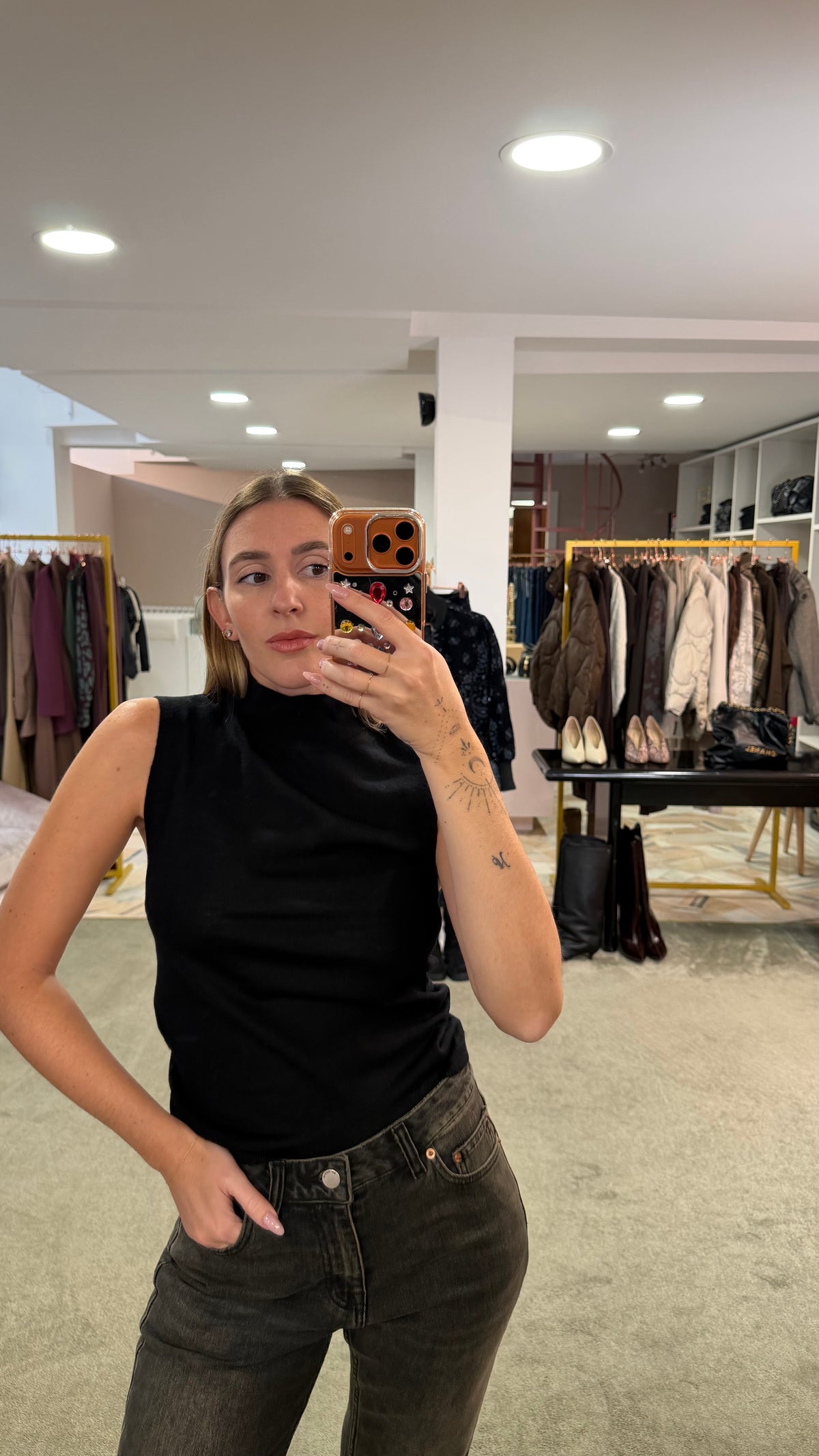 Lupetto cara nero smanicato aw